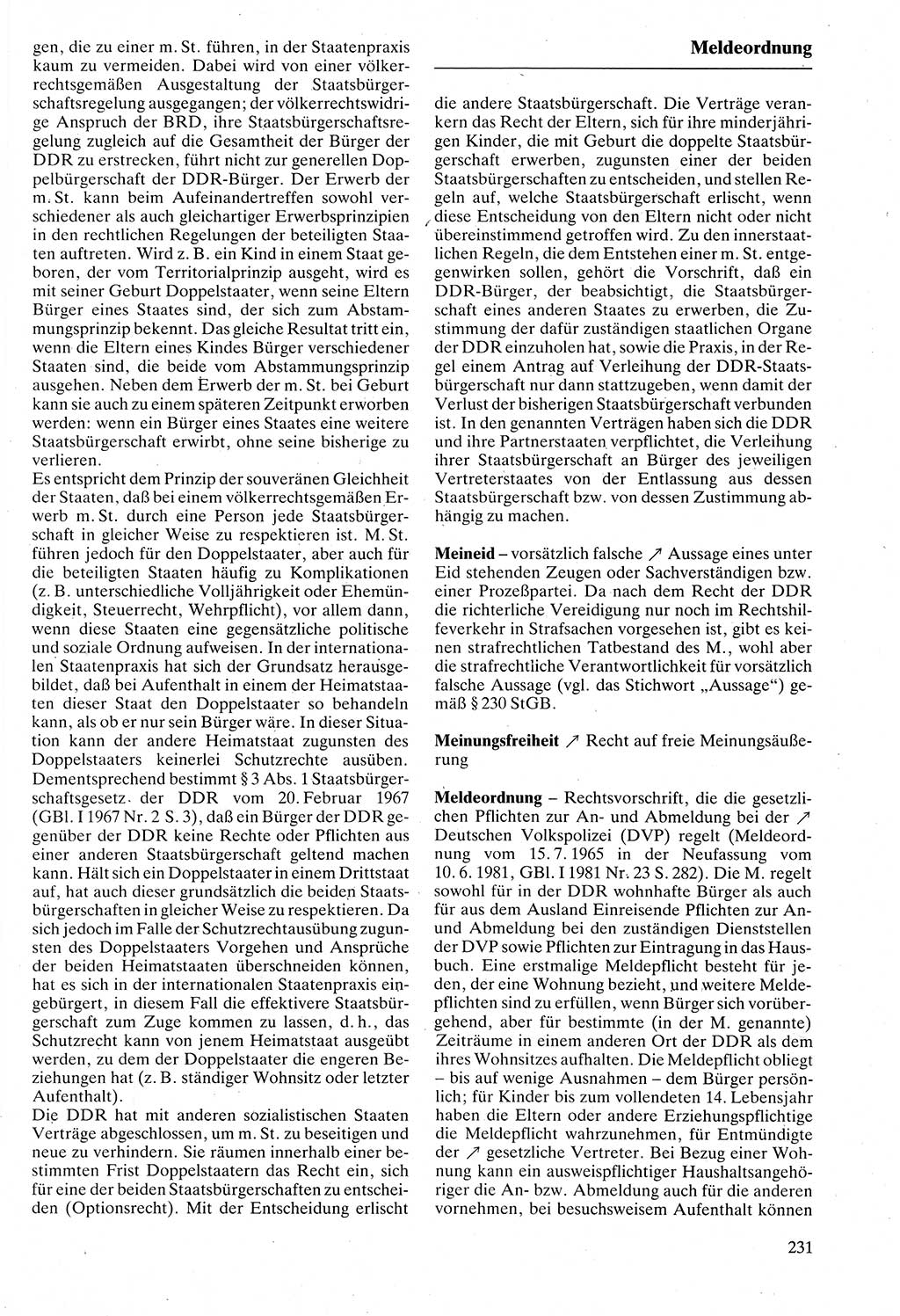 Rechtslexikon [Deutsche Demokratische Republik (DDR)] 1988, Seite 231 (Rechtslex. DDR 1988, S. 231)