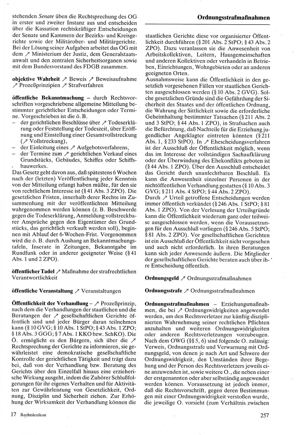 Rechtslexikon [Deutsche Demokratische Republik (DDR)] 1988, Seite 257 (Rechtslex. DDR 1988, S. 257)