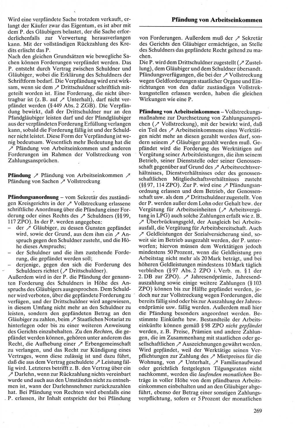 Rechtslexikon [Deutsche Demokratische Republik (DDR)] 1988, Seite 269 (Rechtslex. DDR 1988, S. 269)