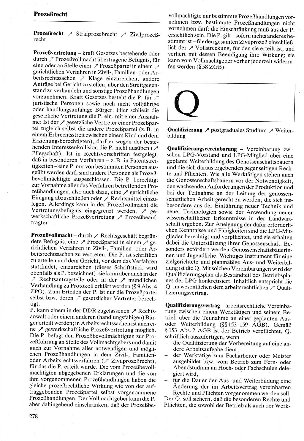 Rechtslexikon [Deutsche Demokratische Republik (DDR)] 1988, Seite 278 (Rechtslex. DDR 1988, S. 278)