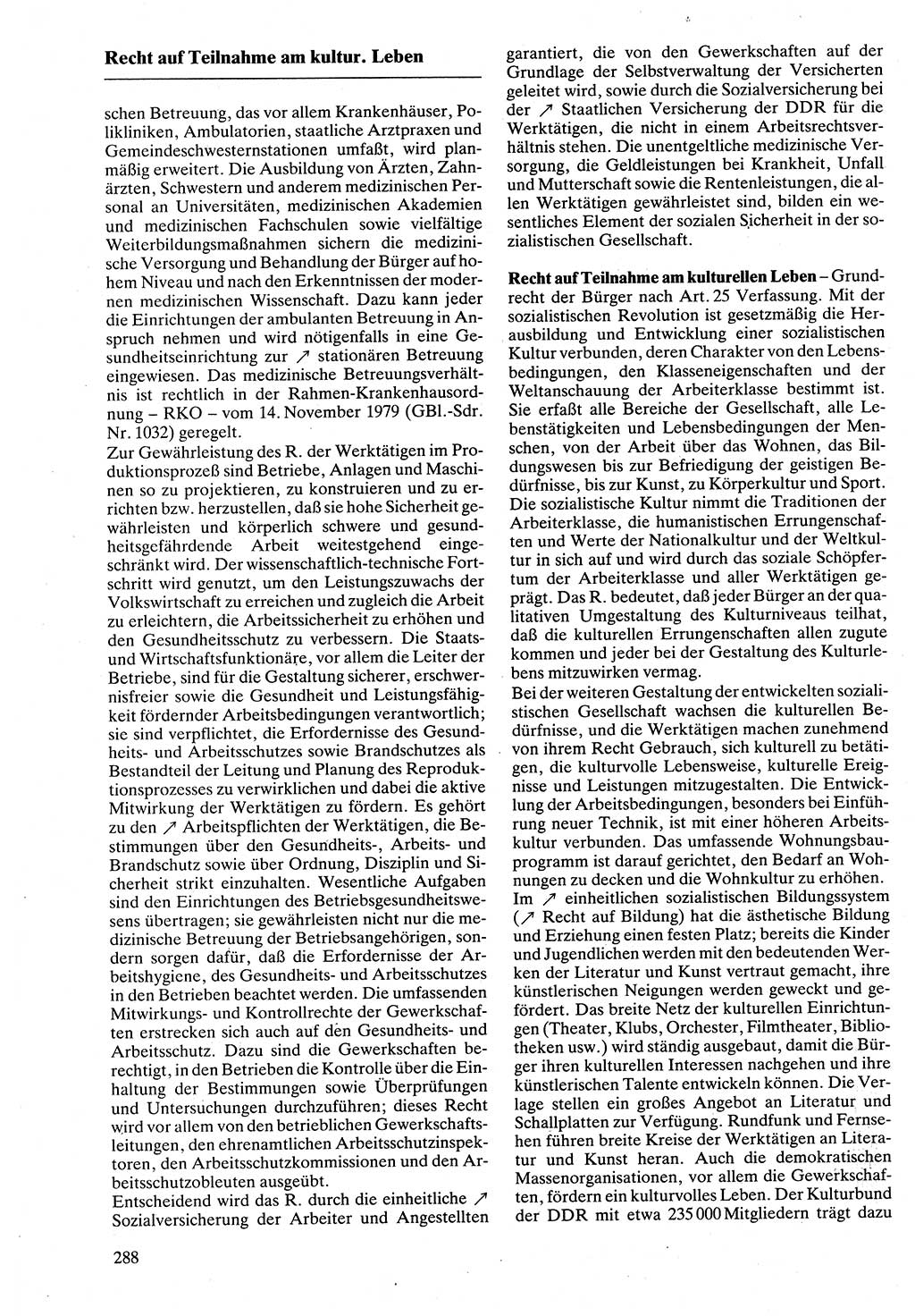Rechtslexikon [Deutsche Demokratische Republik (DDR)] 1988, Seite 288 (Rechtslex. DDR 1988, S. 288)