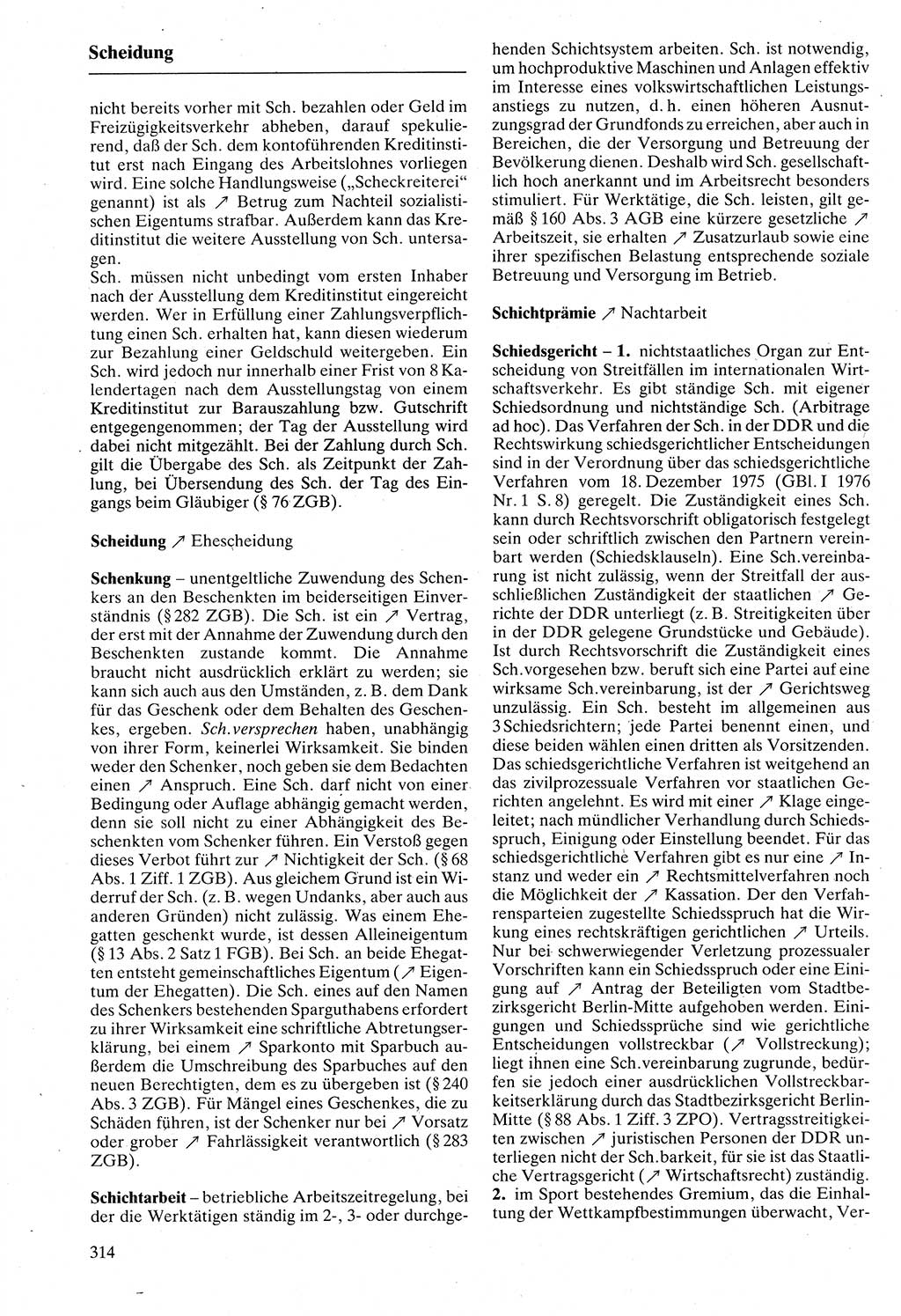 Rechtslexikon [Deutsche Demokratische Republik (DDR)] 1988, Seite 314 (Rechtslex. DDR 1988, S. 314)