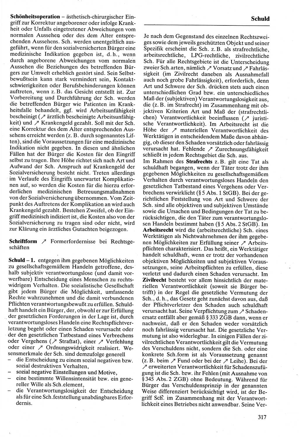 Rechtslexikon [Deutsche Demokratische Republik (DDR)] 1988, Seite 317 (Rechtslex. DDR 1988, S. 317)