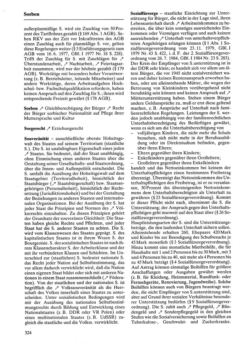 Rechtslexikon [Deutsche Demokratische Republik (DDR)] 1988, Seite 324 (Rechtslex. DDR 1988, S. 324)