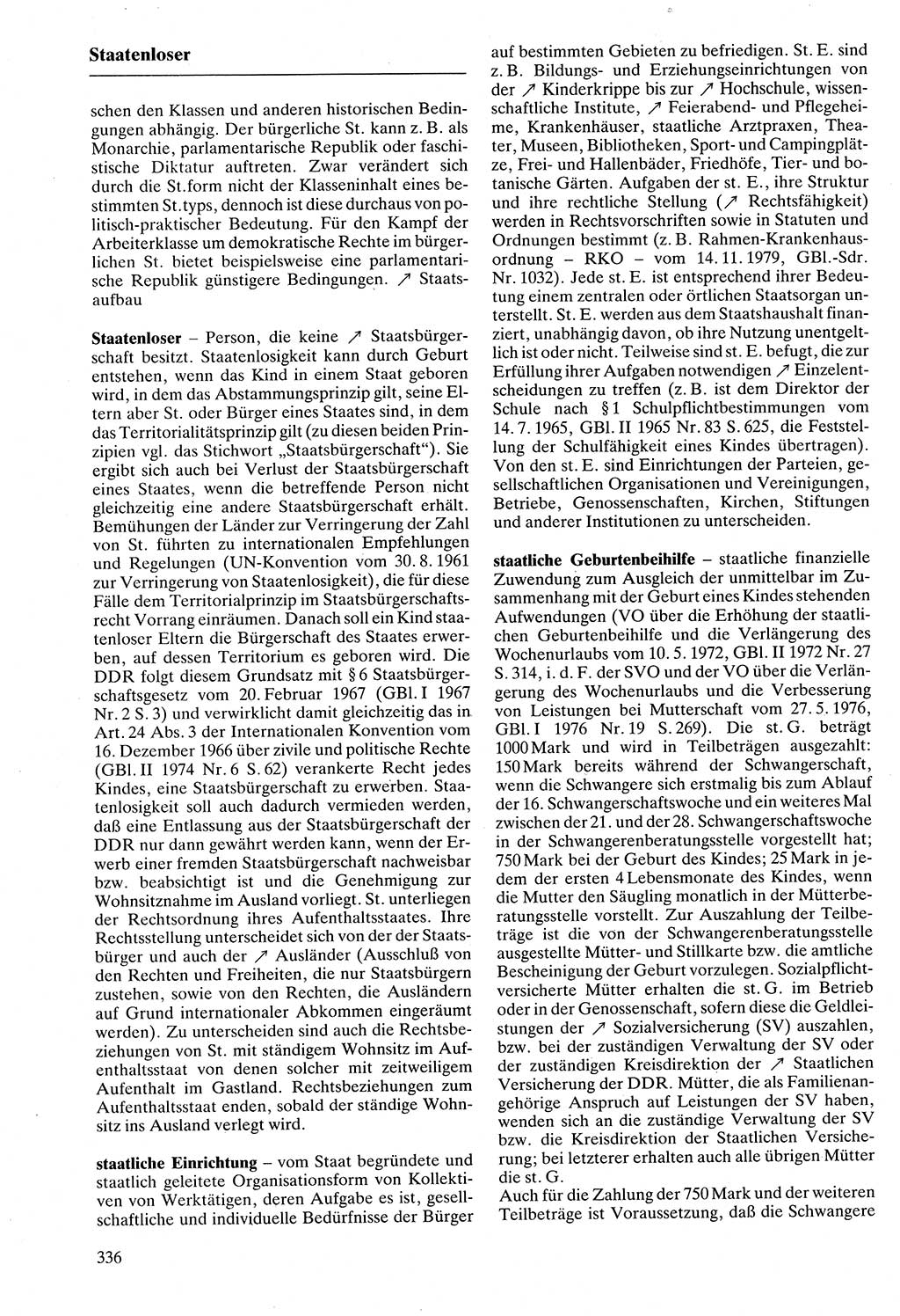 Rechtslexikon [Deutsche Demokratische Republik (DDR)] 1988, Seite 336 (Rechtslex. DDR 1988, S. 336)