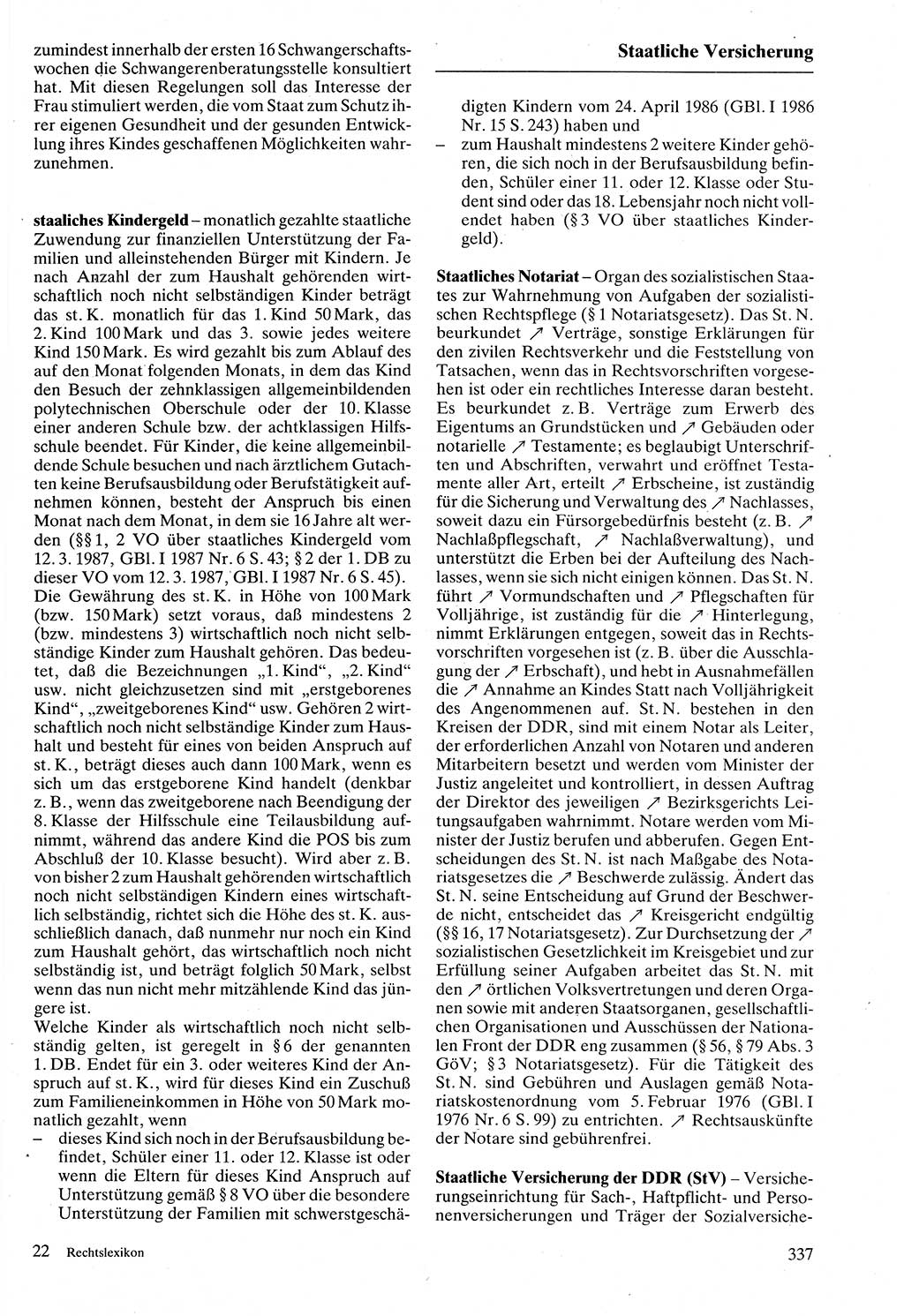 Rechtslexikon [Deutsche Demokratische Republik (DDR)] 1988, Seite 337 (Rechtslex. DDR 1988, S. 337)