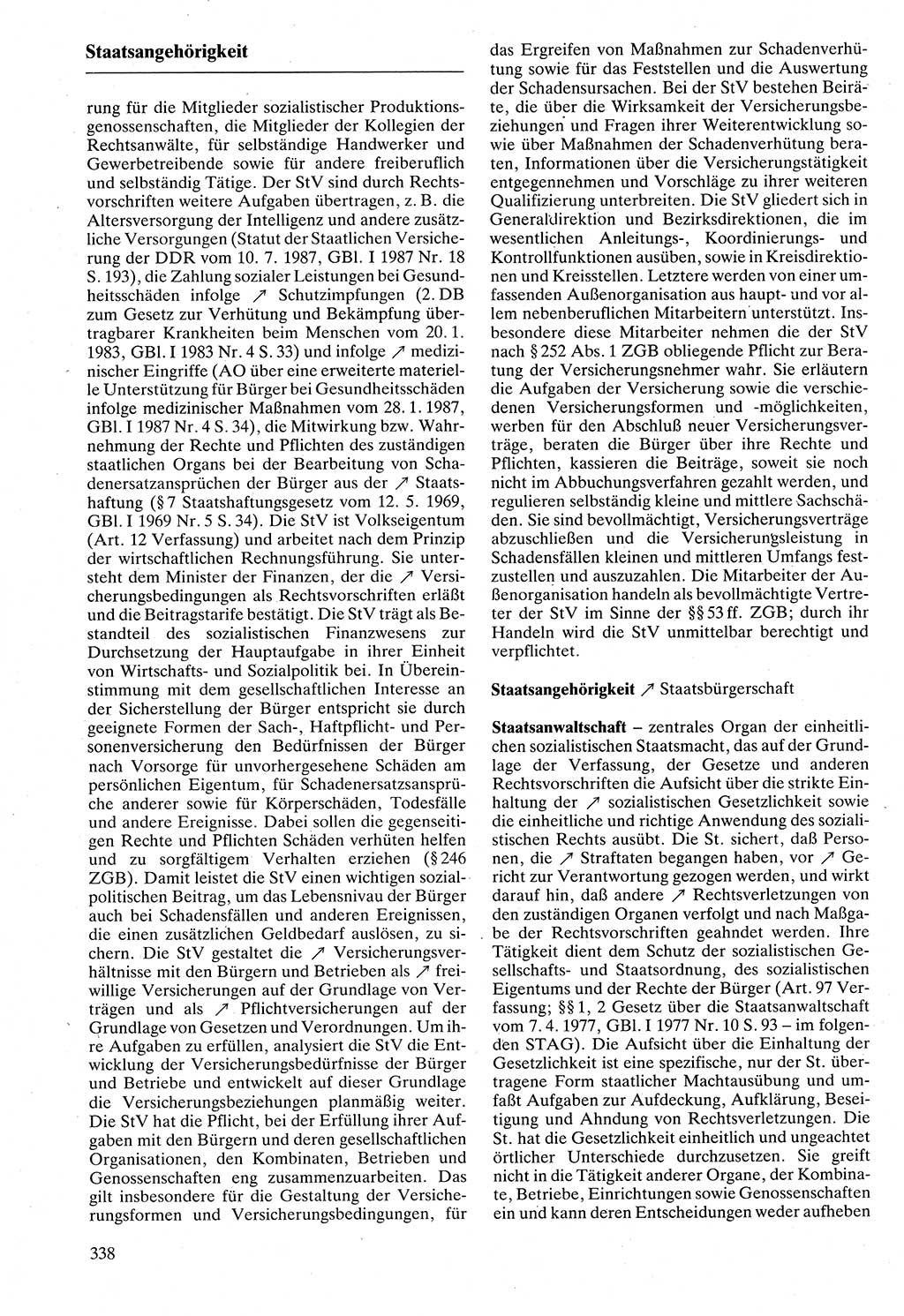 Rechtslexikon [Deutsche Demokratische Republik (DDR)] 1988, Seite 338 (Rechtslex. DDR 1988, S. 338)