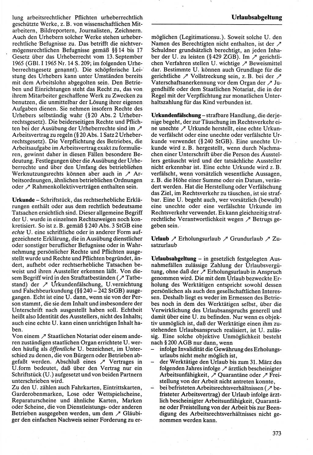 Rechtslexikon [Deutsche Demokratische Republik (DDR)] 1988, Seite 373 (Rechtslex. DDR 1988, S. 373)