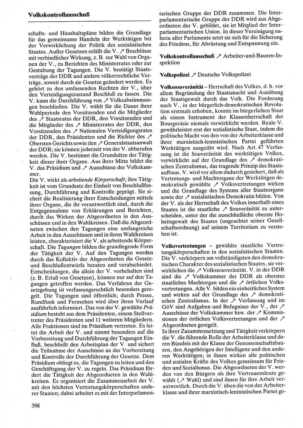 Rechtslexikon [Deutsche Demokratische Republik (DDR)] 1988, Seite 398 (Rechtslex. DDR 1988, S. 398)