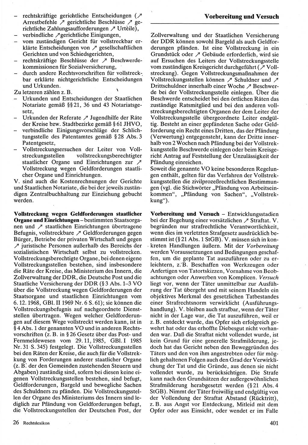 Rechtslexikon [Deutsche Demokratische Republik (DDR)] 1988, Seite 401 (Rechtslex. DDR 1988, S. 401)