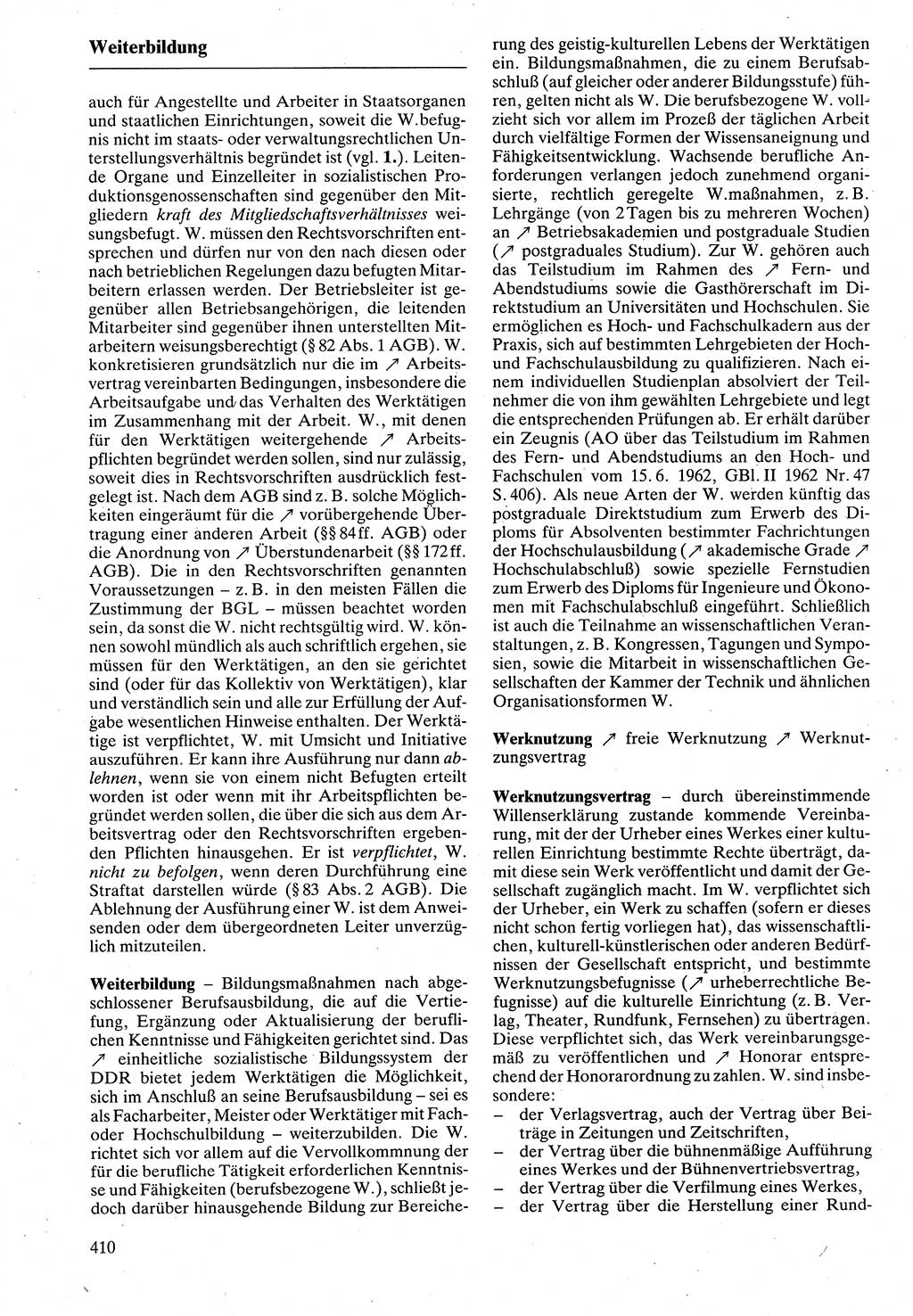 Rechtslexikon [Deutsche Demokratische Republik (DDR)] 1988, Seite 410 (Rechtslex. DDR 1988, S. 410)