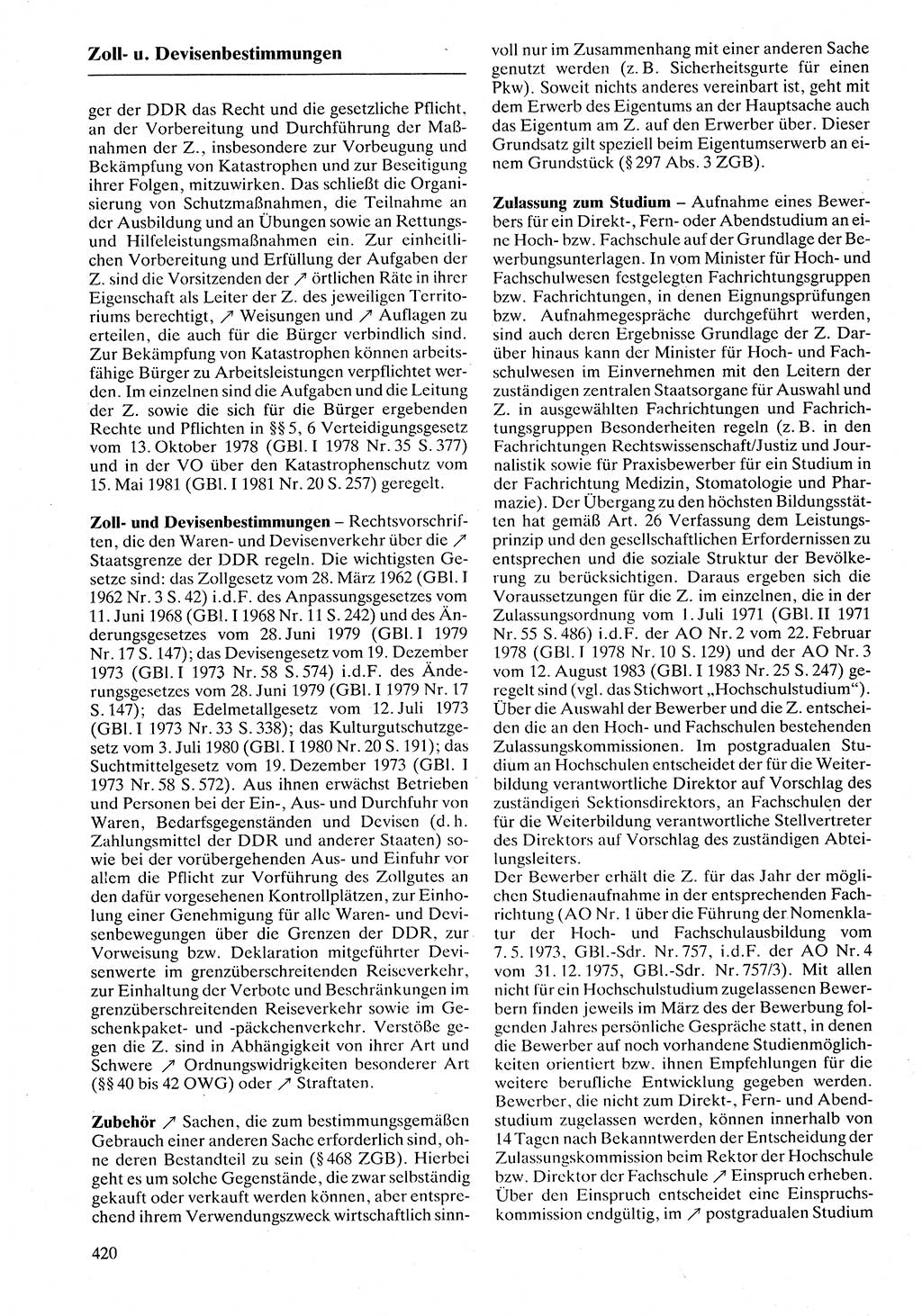 Rechtslexikon [Deutsche Demokratische Republik (DDR)] 1988, Seite 420 (Rechtslex. DDR 1988, S. 420)