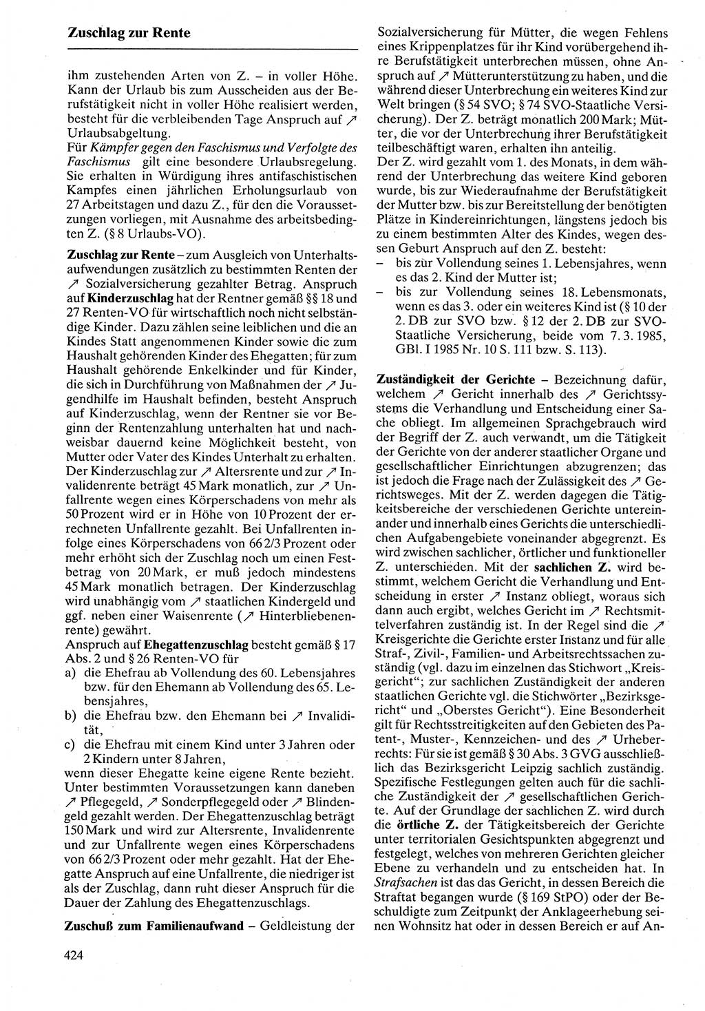 Rechtslexikon [Deutsche Demokratische Republik (DDR)] 1988, Seite 424 (Rechtslex. DDR 1988, S. 424)