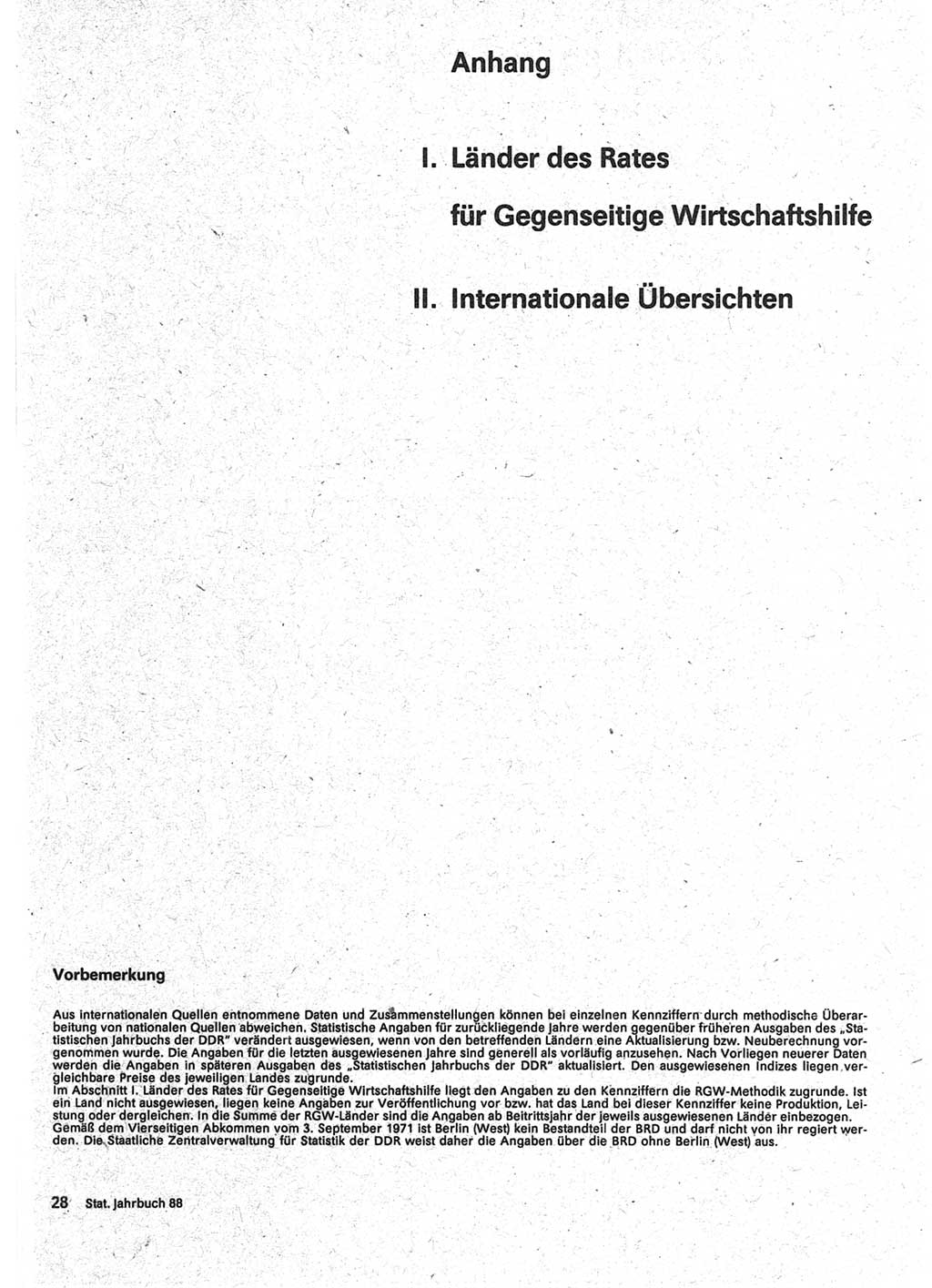 Statistisches Jahrbuch der Deutschen Demokratischen Republik (DDR) 1988, Seite 1 (Stat. Jb. DDR 1988, S. 1)