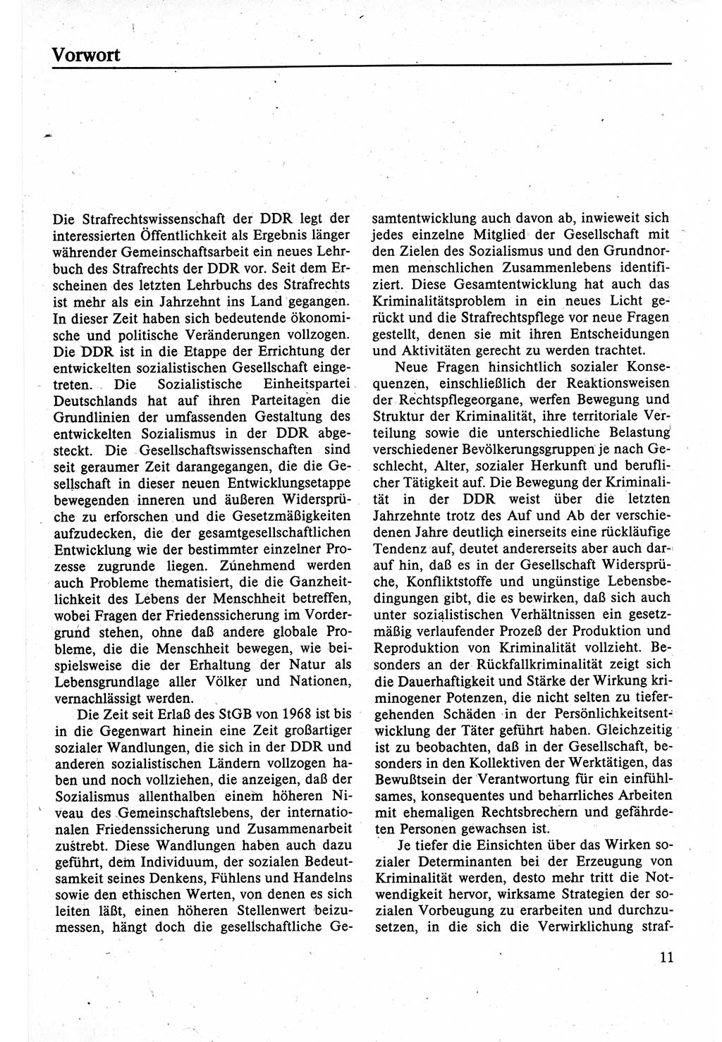 Strafrecht der DDR (Deutsche Demokratische Republik), Lehrbuch 1988, Seite 11 (Strafr. DDR Lb. 1988, S. 11)