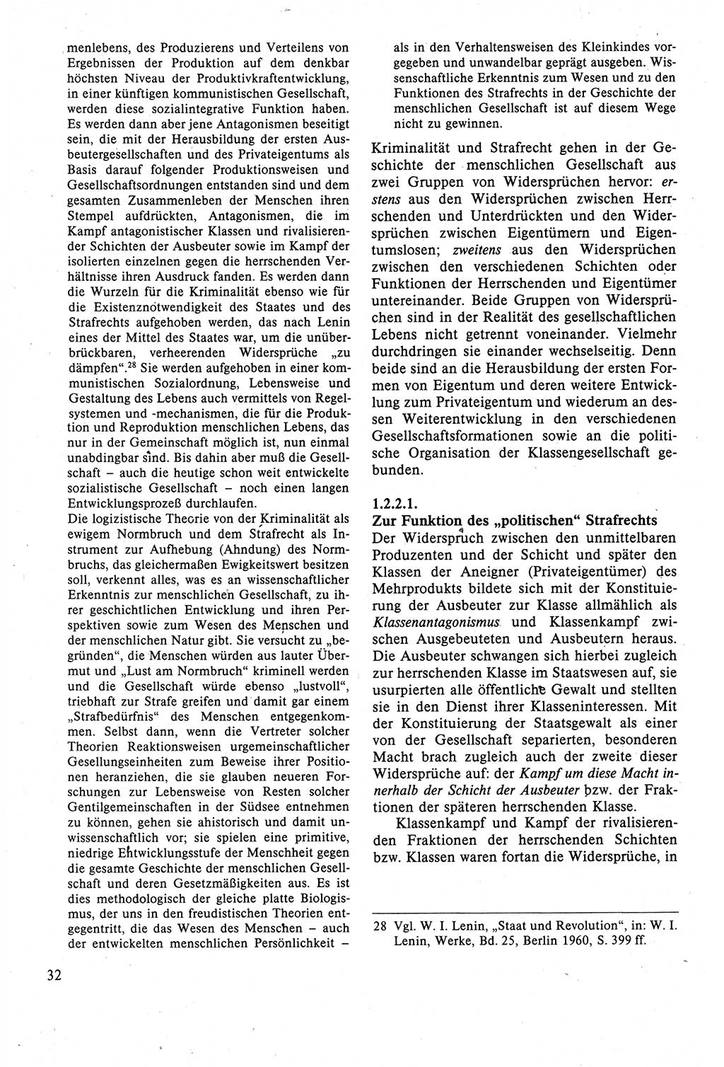 Strafrecht der DDR (Deutsche Demokratische Republik), Lehrbuch 1988, Seite 32 (Strafr. DDR Lb. 1988, S. 32)