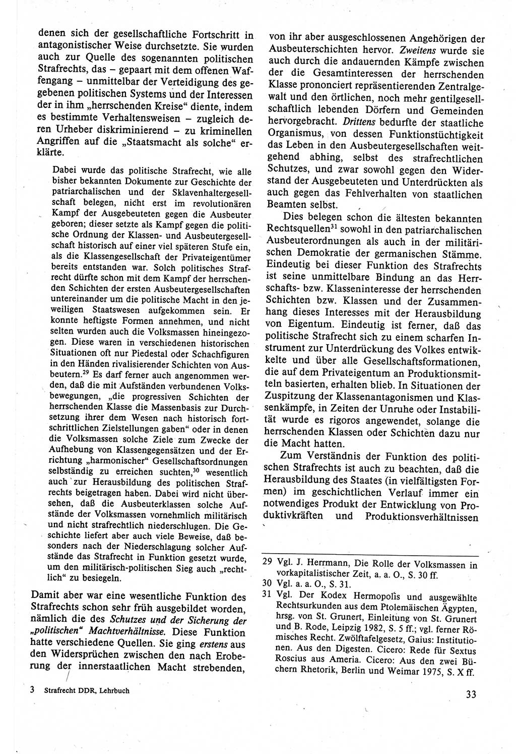 Strafrecht der DDR (Deutsche Demokratische Republik), Lehrbuch 1988, Seite 33 (Strafr. DDR Lb. 1988, S. 33)