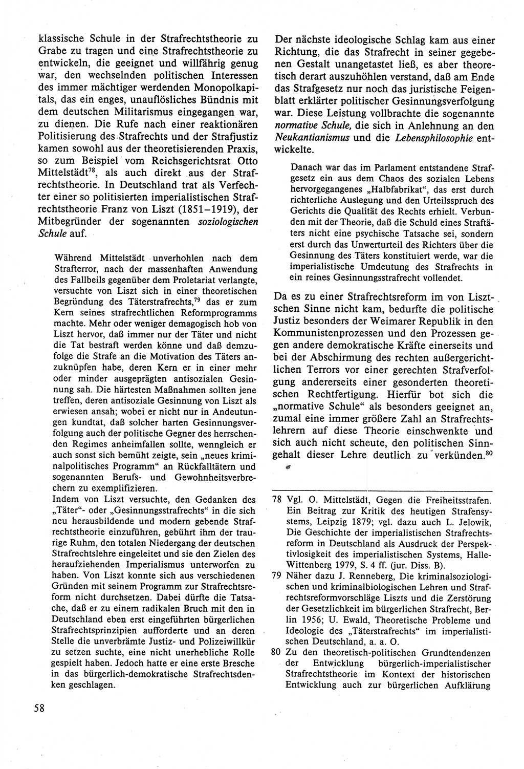 Strafrecht der DDR (Deutsche Demokratische Republik), Lehrbuch 1988, Seite 58 (Strafr. DDR Lb. 1988, S. 58)