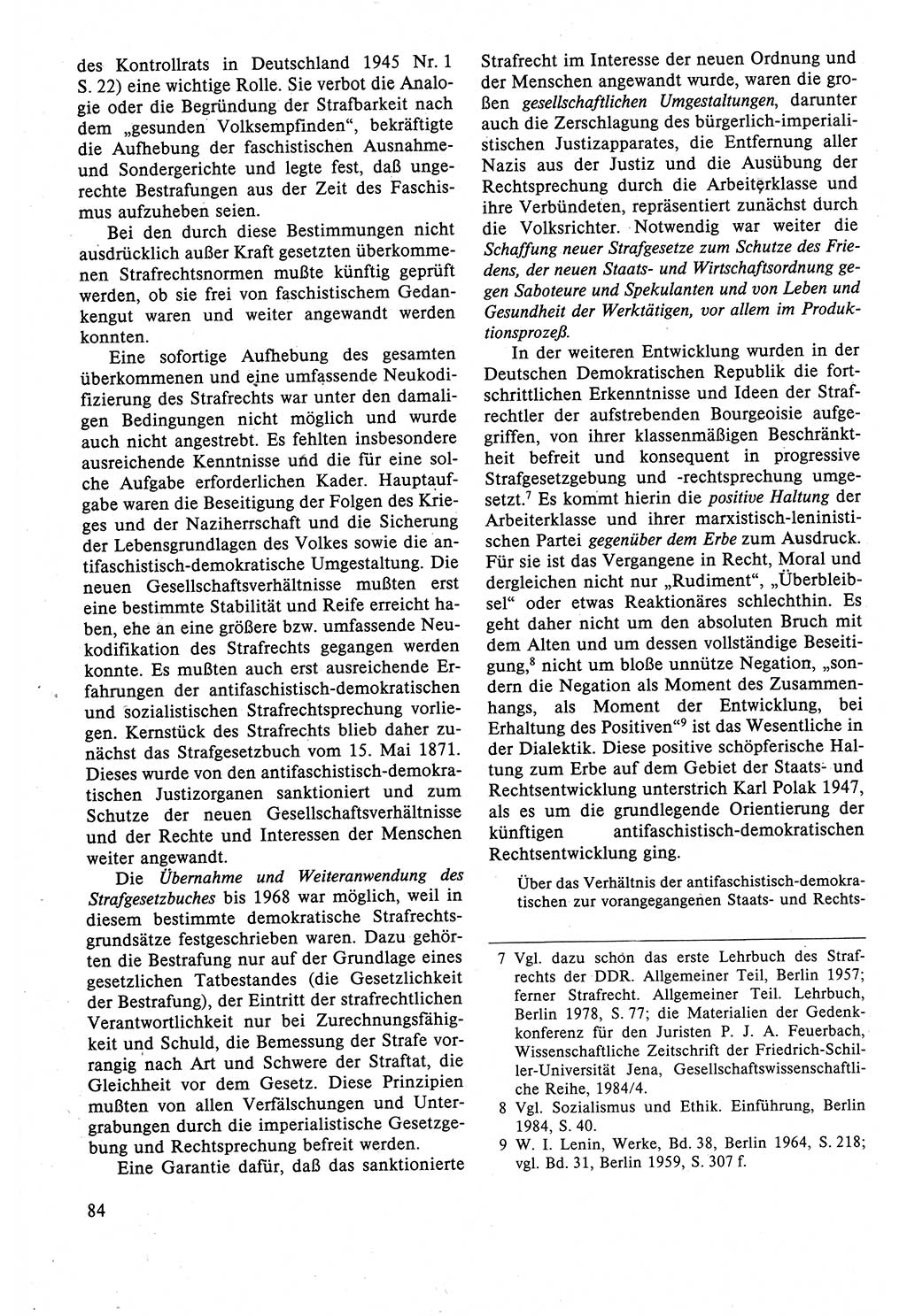 Strafrecht der DDR (Deutsche Demokratische Republik), Lehrbuch 1988, Seite 84 (Strafr. DDR Lb. 1988, S. 84)