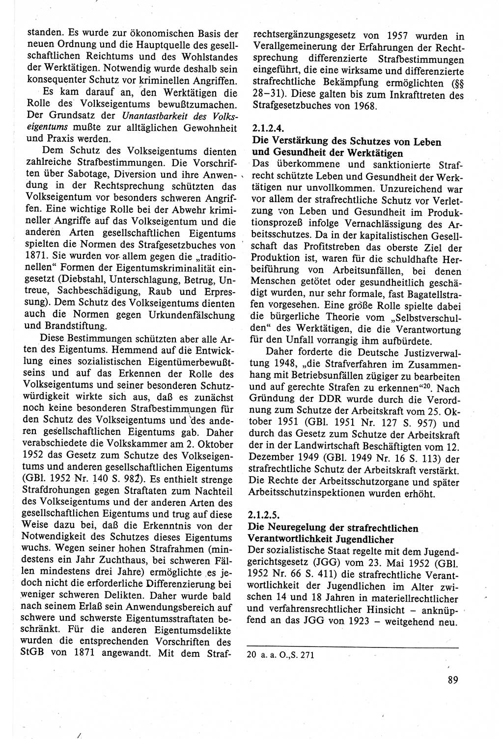 Strafrecht der DDR (Deutsche Demokratische Republik), Lehrbuch 1988, Seite 89 (Strafr. DDR Lb. 1988, S. 89)