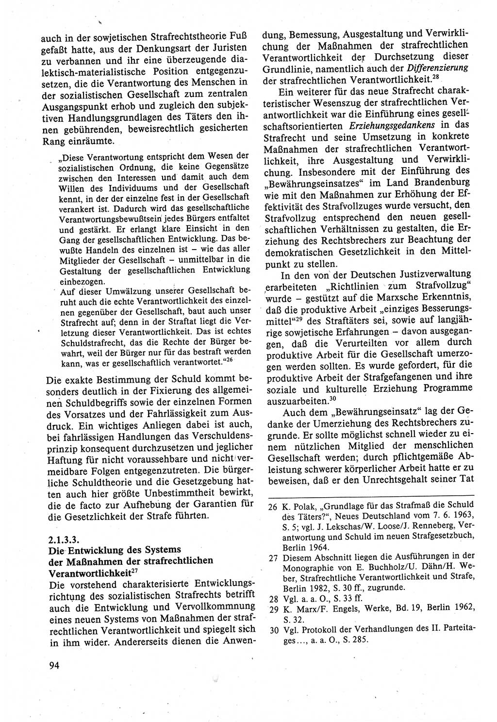 Strafrecht der DDR (Deutsche Demokratische Republik), Lehrbuch 1988, Seite 94 (Strafr. DDR Lb. 1988, S. 94)
