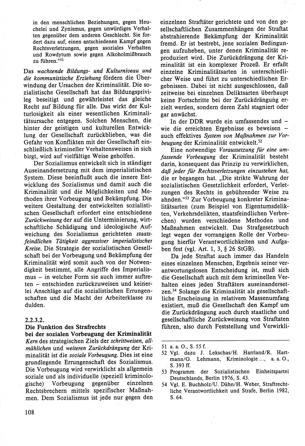 Strafrecht der DDR (Deutsche Demokratische Republik), Lehrbuch 1988, Seite 108 (Strafr. DDR Lb. 1988, S. 108)