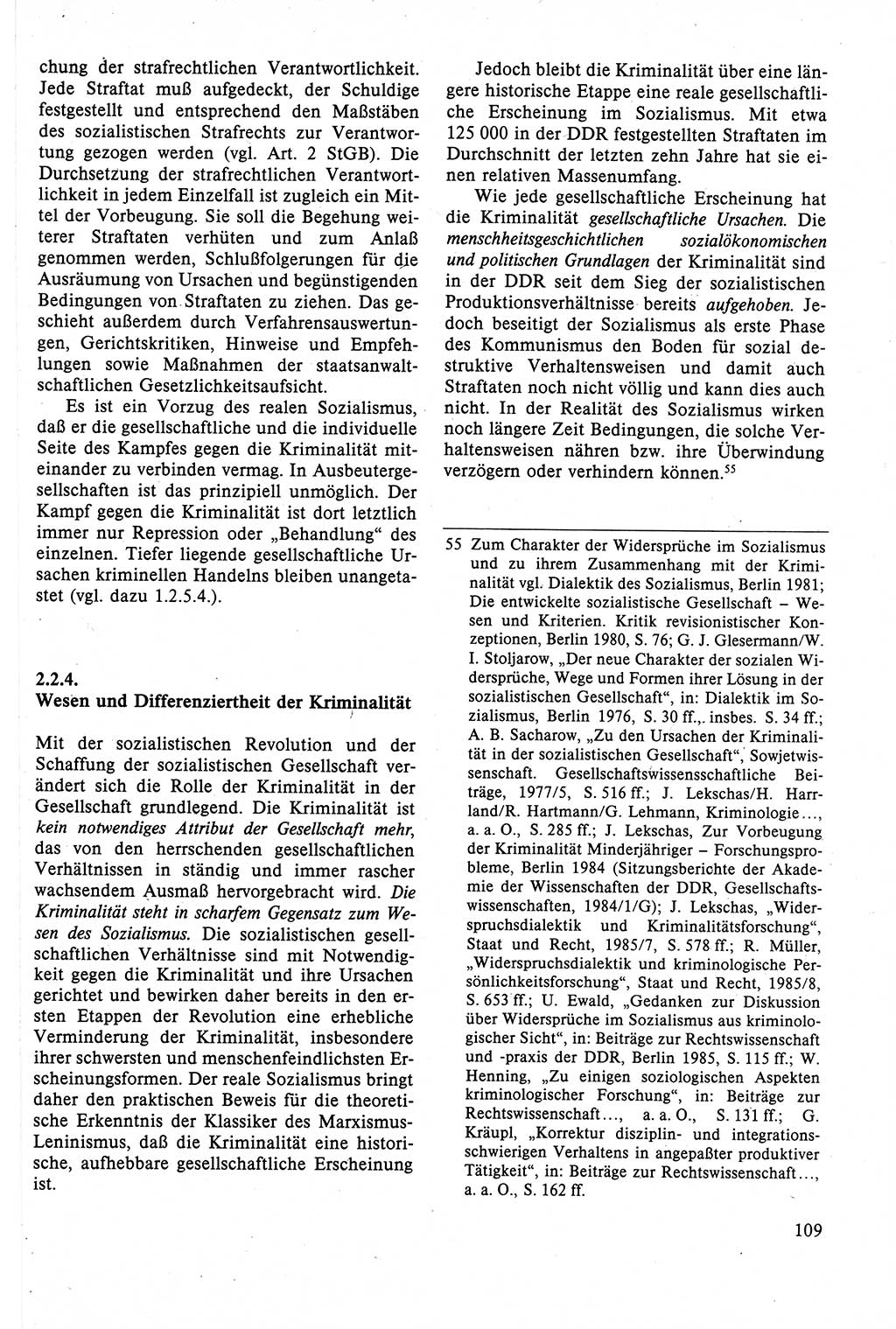 Strafrecht der DDR (Deutsche Demokratische Republik), Lehrbuch 1988, Seite 109 (Strafr. DDR Lb. 1988, S. 109)