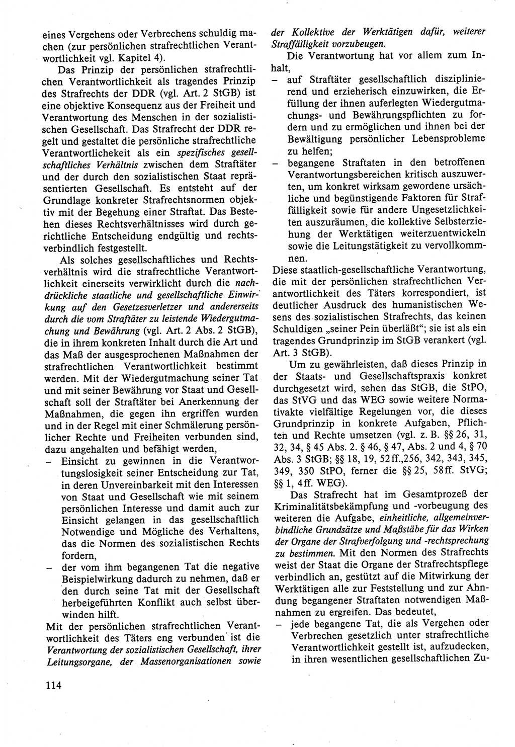 Strafrecht der DDR (Deutsche Demokratische Republik), Lehrbuch 1988, Seite 114 (Strafr. DDR Lb. 1988, S. 114)