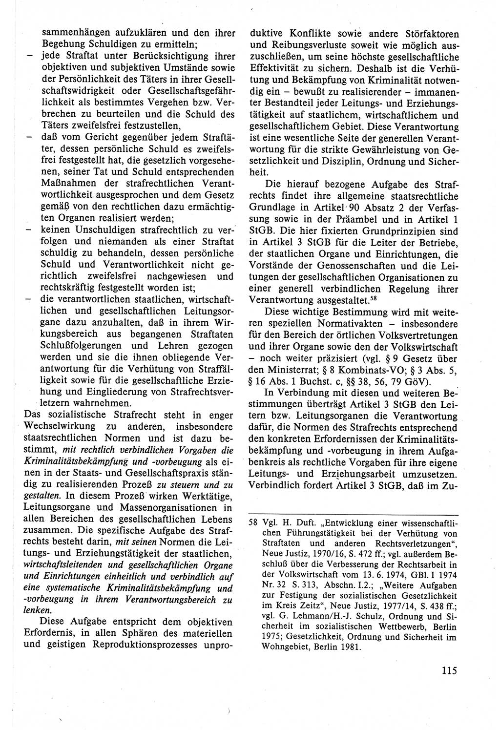 Strafrecht der DDR (Deutsche Demokratische Republik), Lehrbuch 1988, Seite 115 (Strafr. DDR Lb. 1988, S. 115)