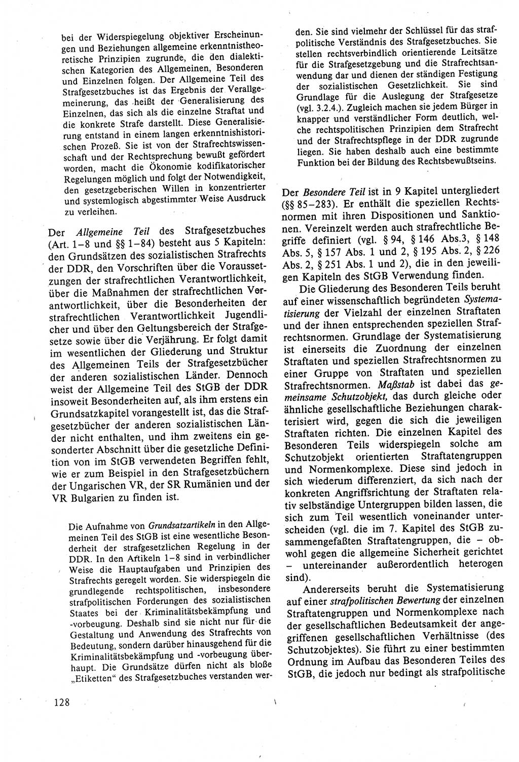 Strafrecht der DDR (Deutsche Demokratische Republik), Lehrbuch 1988, Seite 128 (Strafr. DDR Lb. 1988, S. 128)