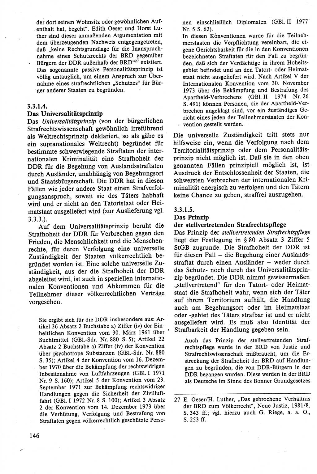 Strafrecht der DDR (Deutsche Demokratische Republik), Lehrbuch 1988, Seite 146 (Strafr. DDR Lb. 1988, S. 146)