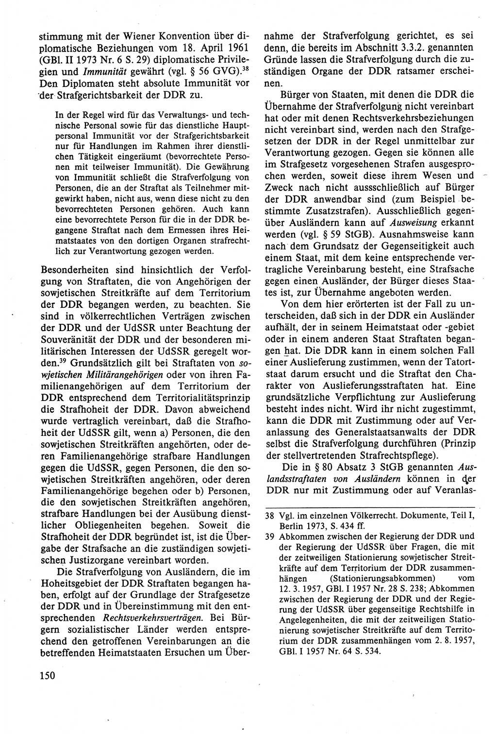 Strafrecht der DDR (Deutsche Demokratische Republik), Lehrbuch 1988, Seite 150 (Strafr. DDR Lb. 1988, S. 150)