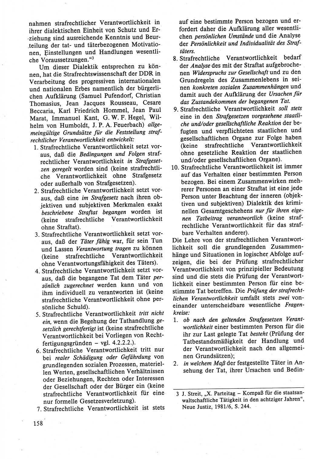 Strafrecht der DDR (Deutsche Demokratische Republik), Lehrbuch 1988, Seite 158 (Strafr. DDR Lb. 1988, S. 158)