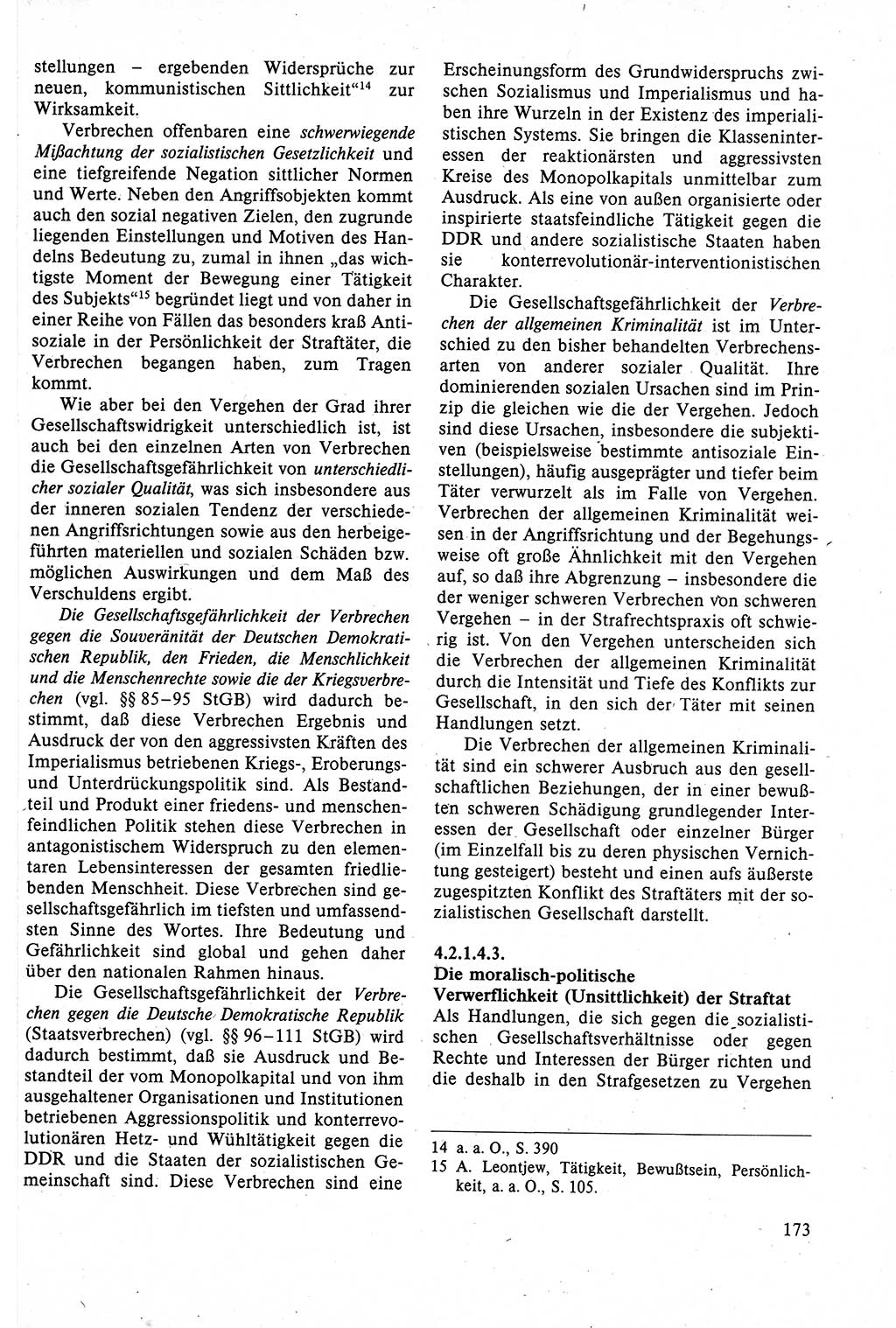 Strafrecht der DDR (Deutsche Demokratische Republik), Lehrbuch 1988, Seite 173 (Strafr. DDR Lb. 1988, S. 173)