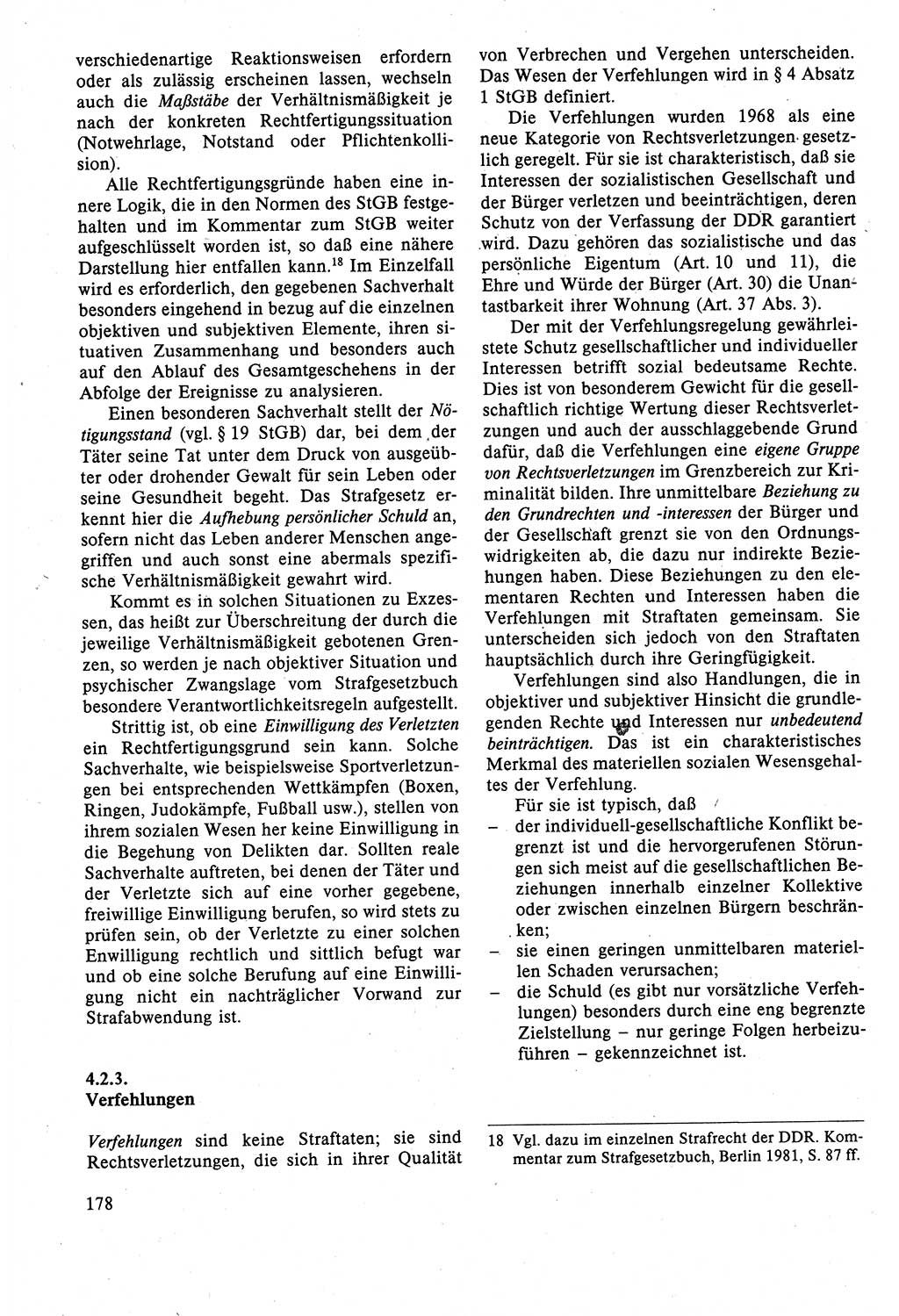 Strafrecht der DDR (Deutsche Demokratische Republik), Lehrbuch 1988, Seite 178 (Strafr. DDR Lb. 1988, S. 178)