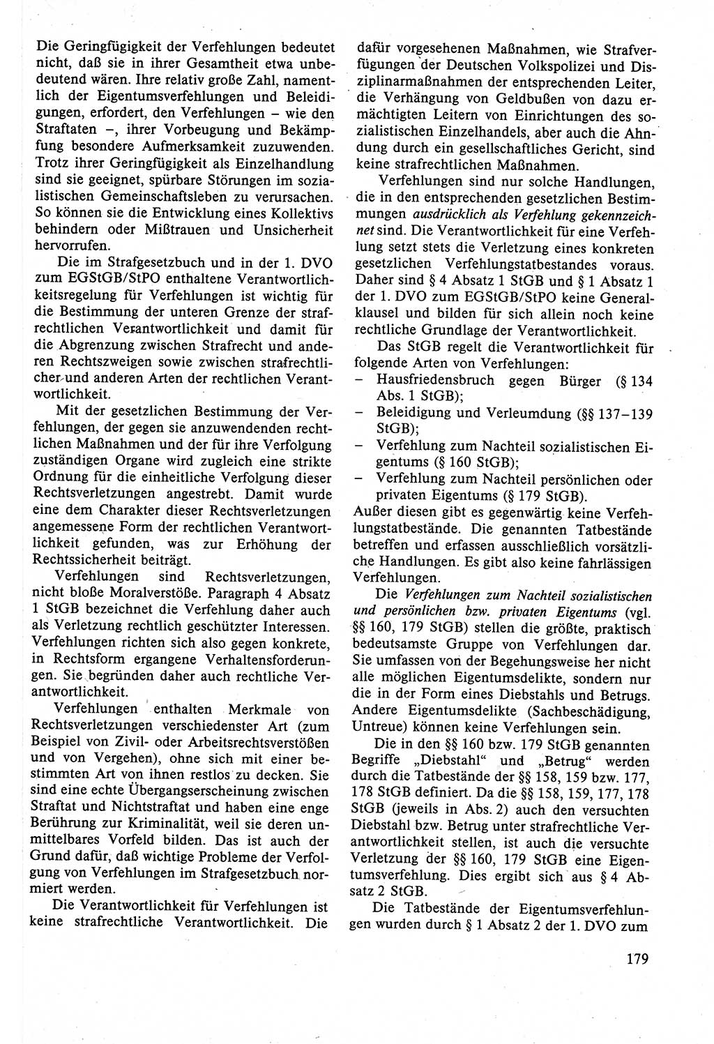 Strafrecht der DDR (Deutsche Demokratische Republik), Lehrbuch 1988, Seite 179 (Strafr. DDR Lb. 1988, S. 179)