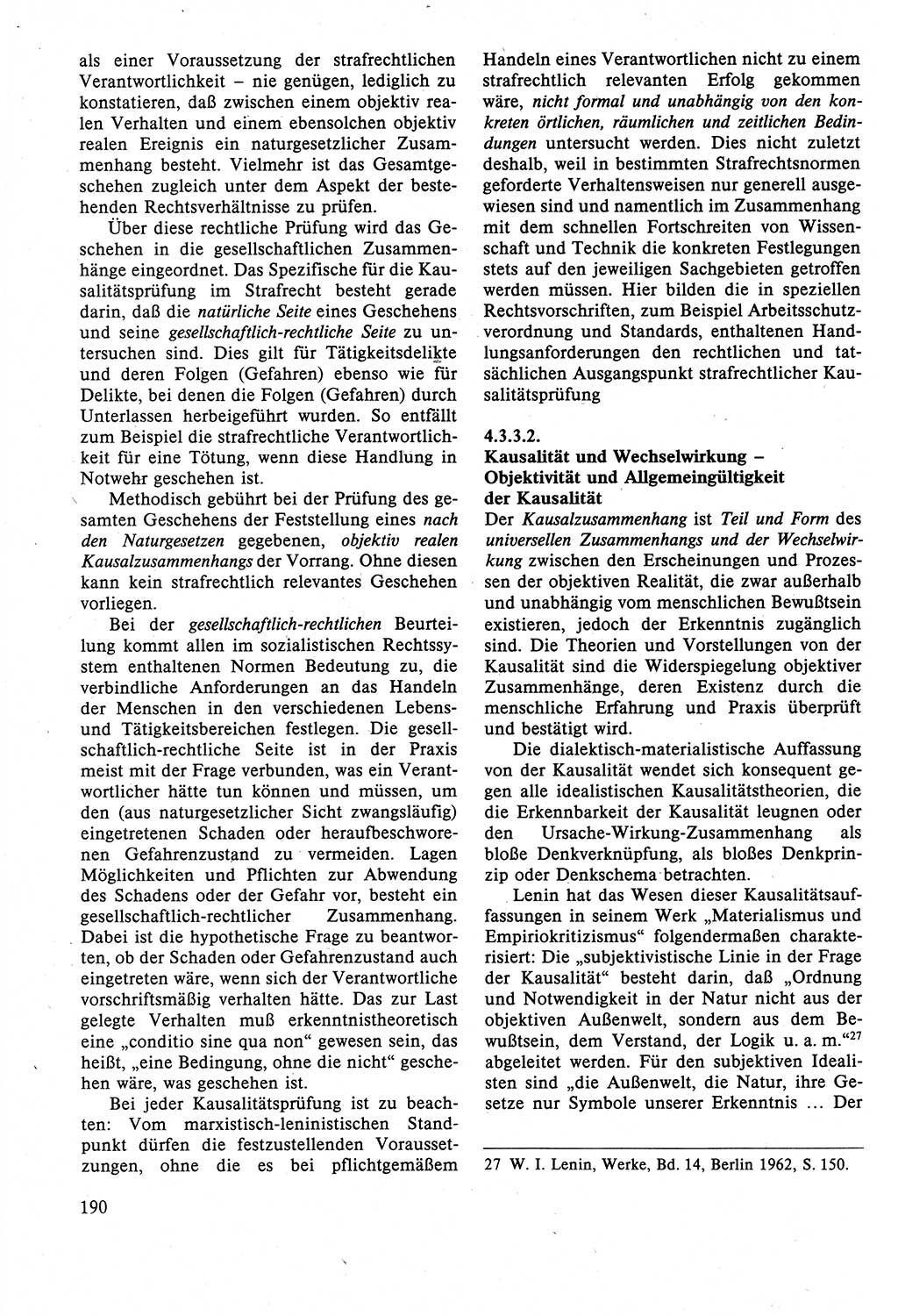 Strafrecht der DDR (Deutsche Demokratische Republik), Lehrbuch 1988, Seite 190 (Strafr. DDR Lb. 1988, S. 190)