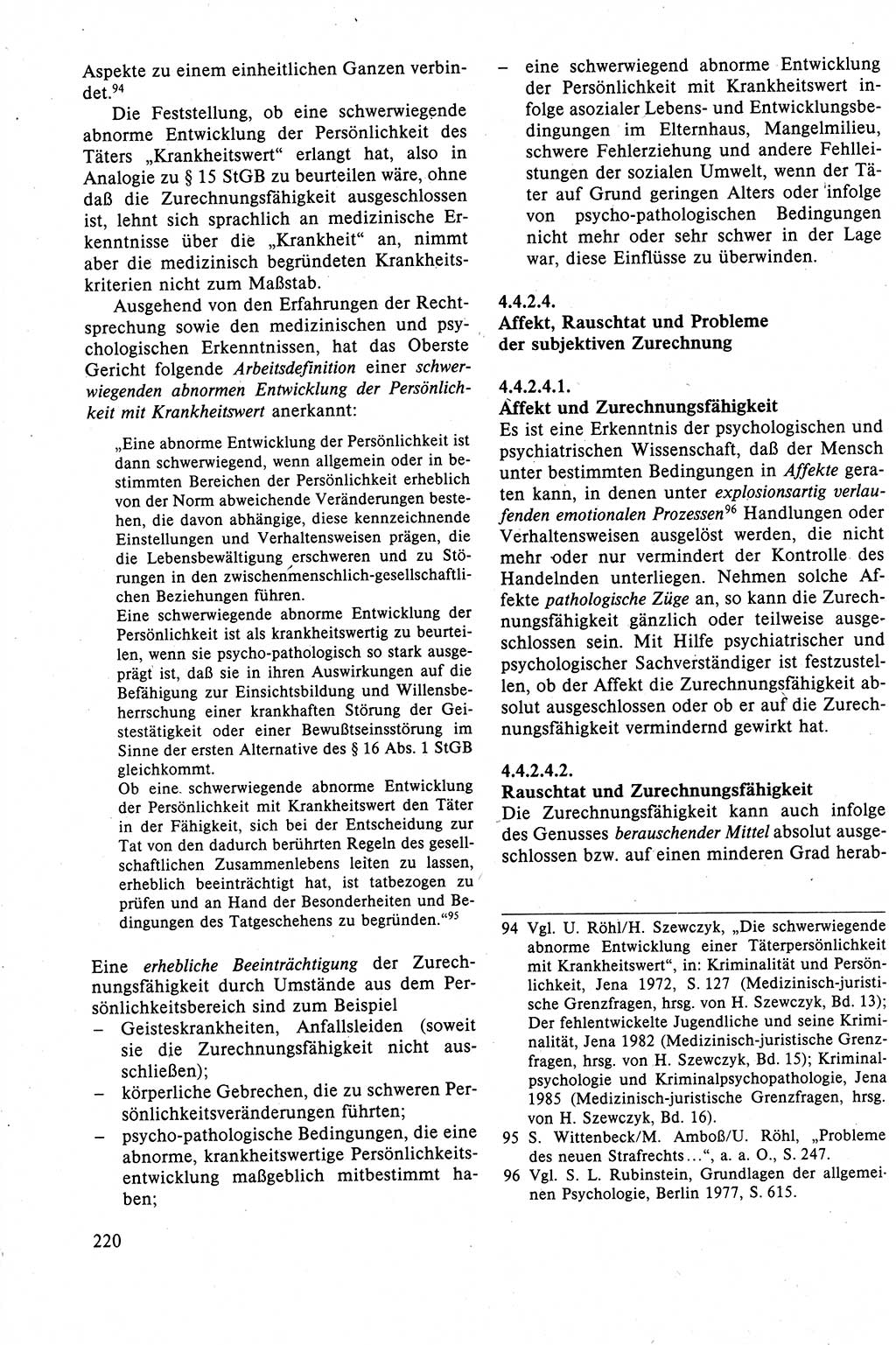 Strafrecht der DDR (Deutsche Demokratische Republik), Lehrbuch 1988, Seite 220 (Strafr. DDR Lb. 1988, S. 220)