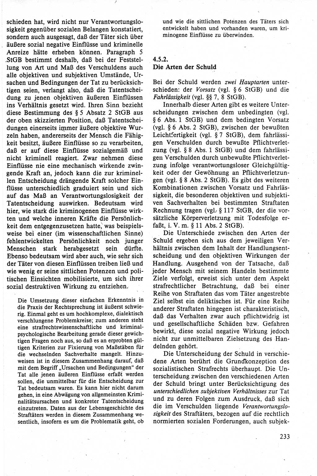 Strafrecht der DDR (Deutsche Demokratische Republik), Lehrbuch 1988, Seite 233 (Strafr. DDR Lb. 1988, S. 233)
