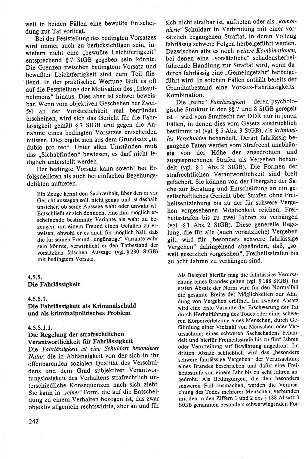 Strafrecht der DDR (Deutsche Demokratische Republik), Lehrbuch 1988, Seite 242 (Strafr. DDR Lb. 1988, S. 242)