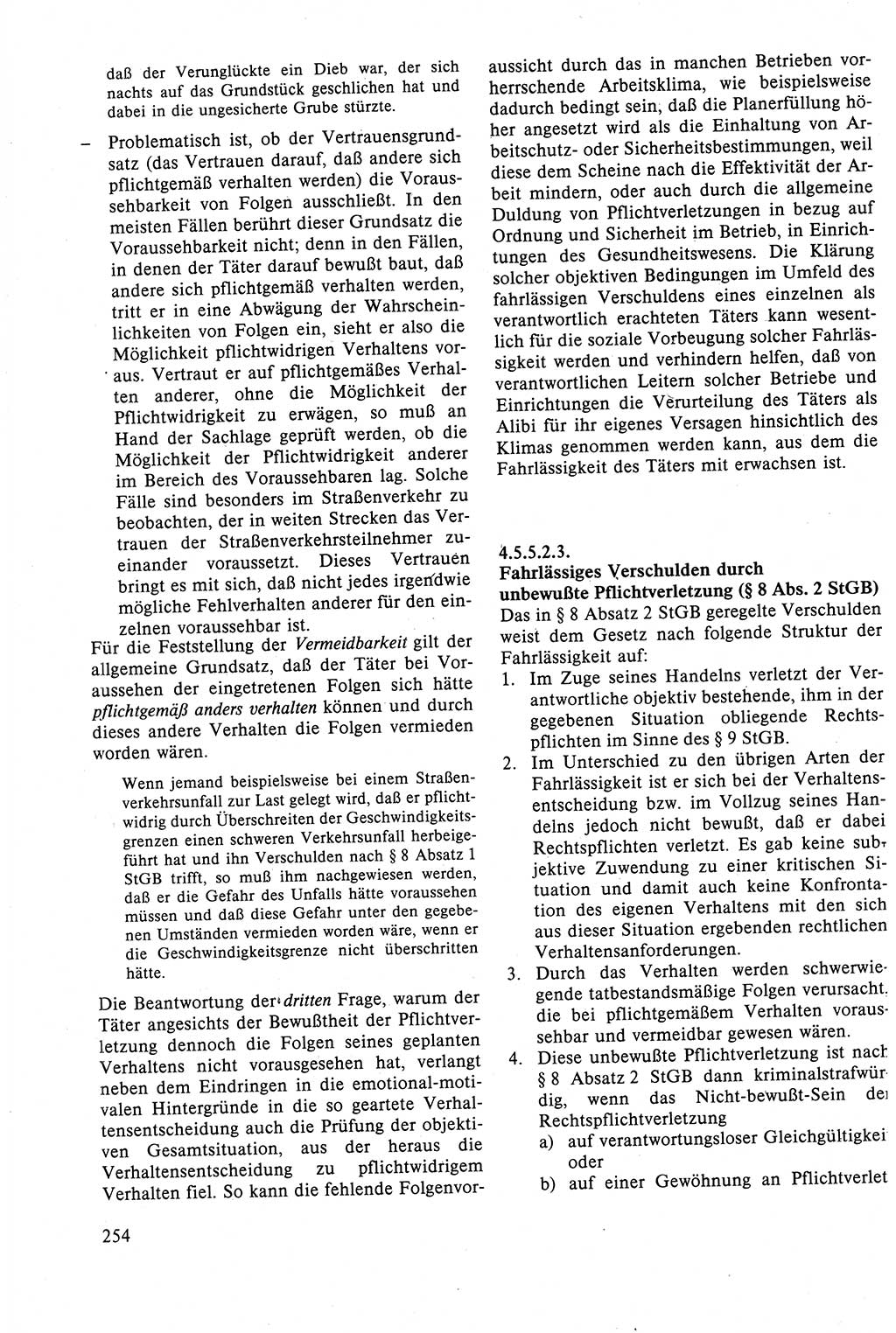 Strafrecht der DDR (Deutsche Demokratische Republik), Lehrbuch 1988, Seite 254 (Strafr. DDR Lb. 1988, S. 254)
