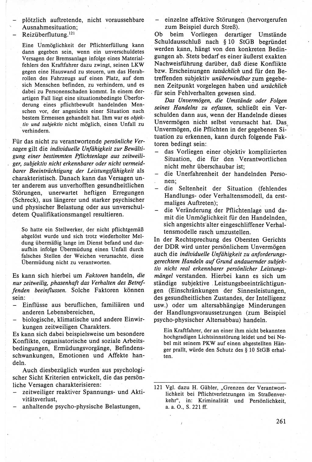 Strafrecht der DDR (Deutsche Demokratische Republik), Lehrbuch 1988, Seite 261 (Strafr. DDR Lb. 1988, S. 261)