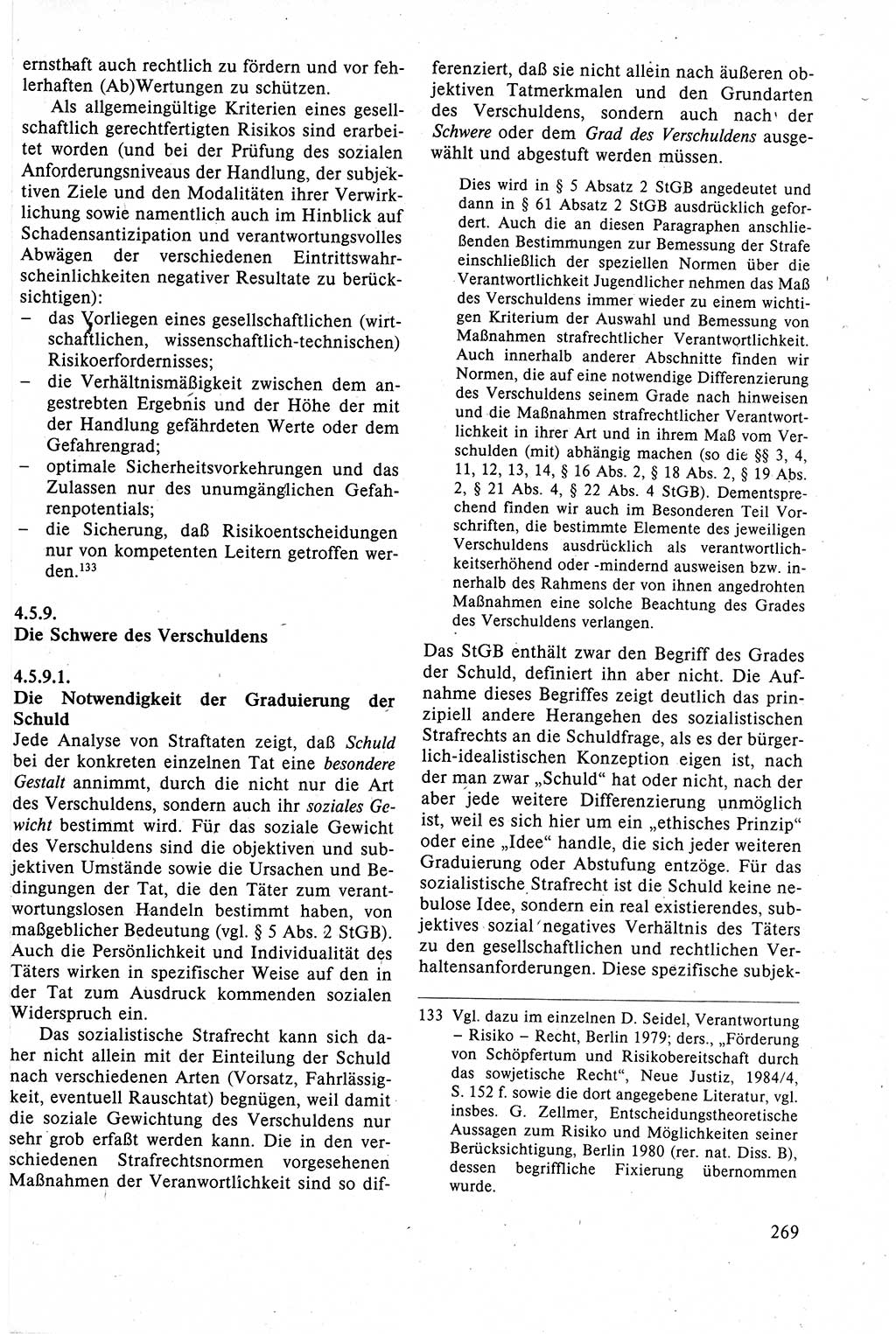Strafrecht der DDR (Deutsche Demokratische Republik), Lehrbuch 1988, Seite 269 (Strafr. DDR Lb. 1988, S. 269)