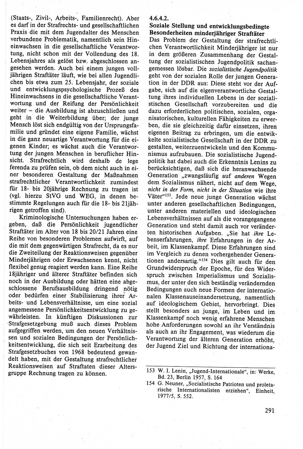 Strafrecht der DDR (Deutsche Demokratische Republik), Lehrbuch 1988, Seite 291 (Strafr. DDR Lb. 1988, S. 291)