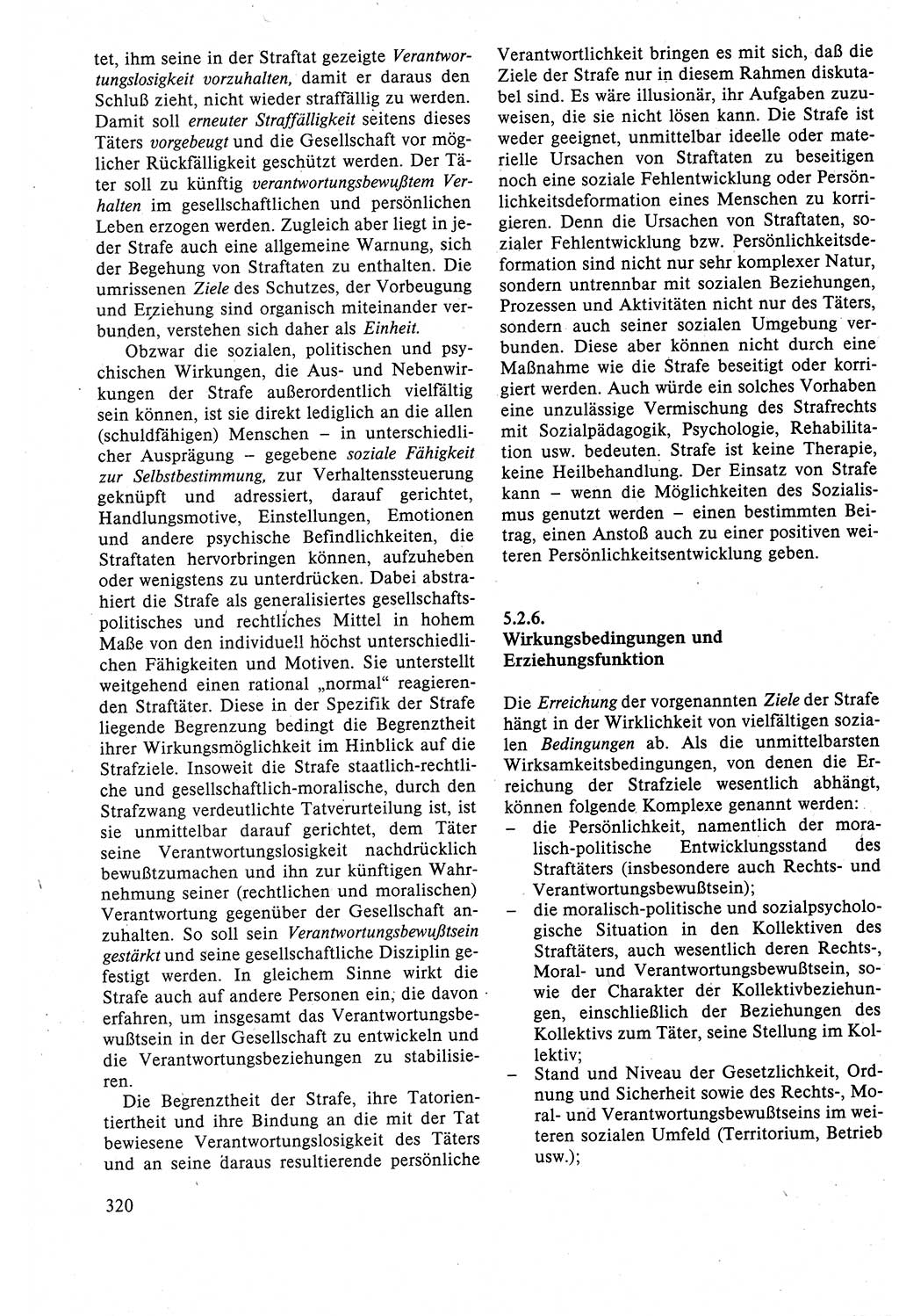 Strafrecht der DDR (Deutsche Demokratische Republik), Lehrbuch 1988, Seite 320 (Strafr. DDR Lb. 1988, S. 320)