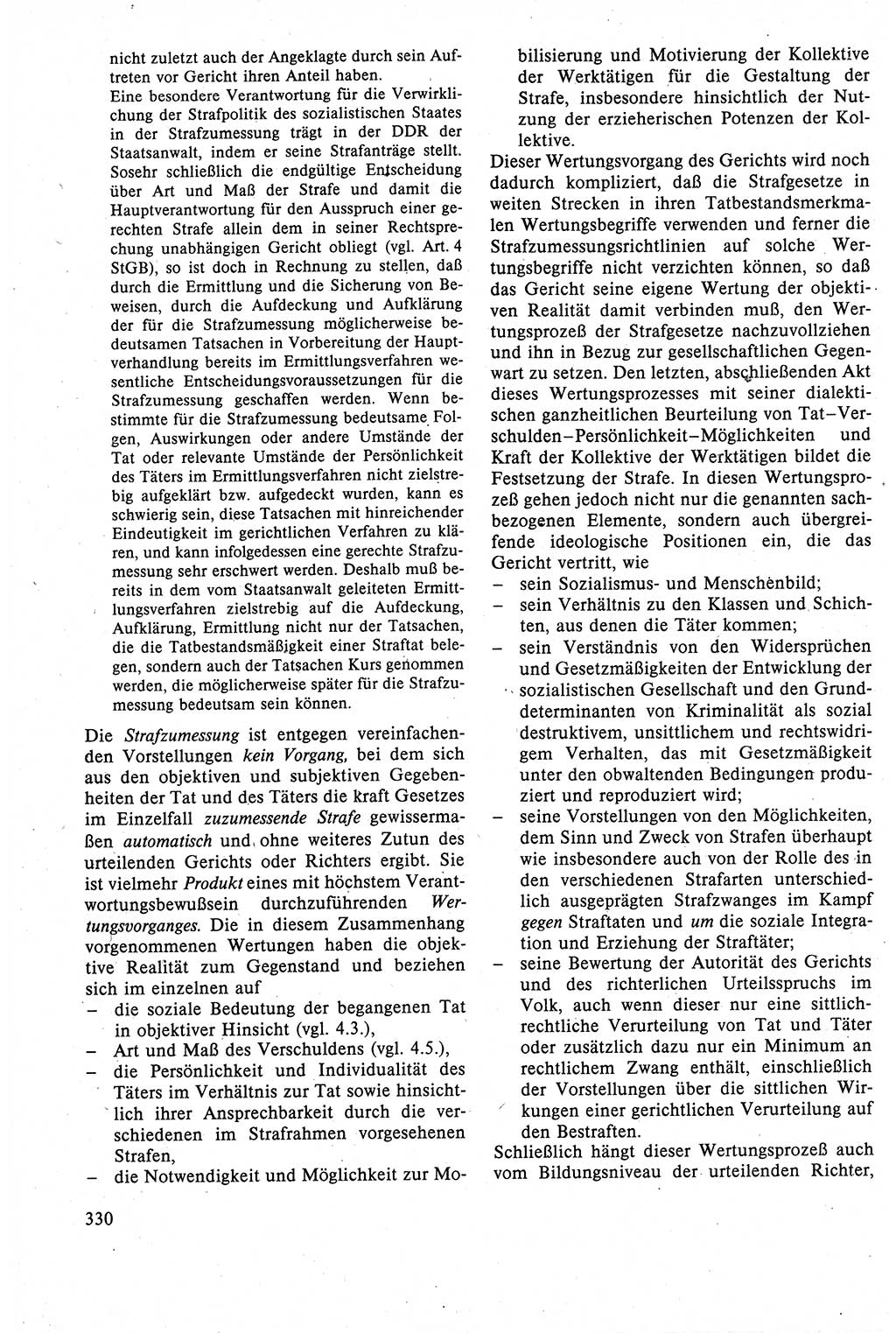 Strafrecht der DDR (Deutsche Demokratische Republik), Lehrbuch 1988, Seite 330 (Strafr. DDR Lb. 1988, S. 330)