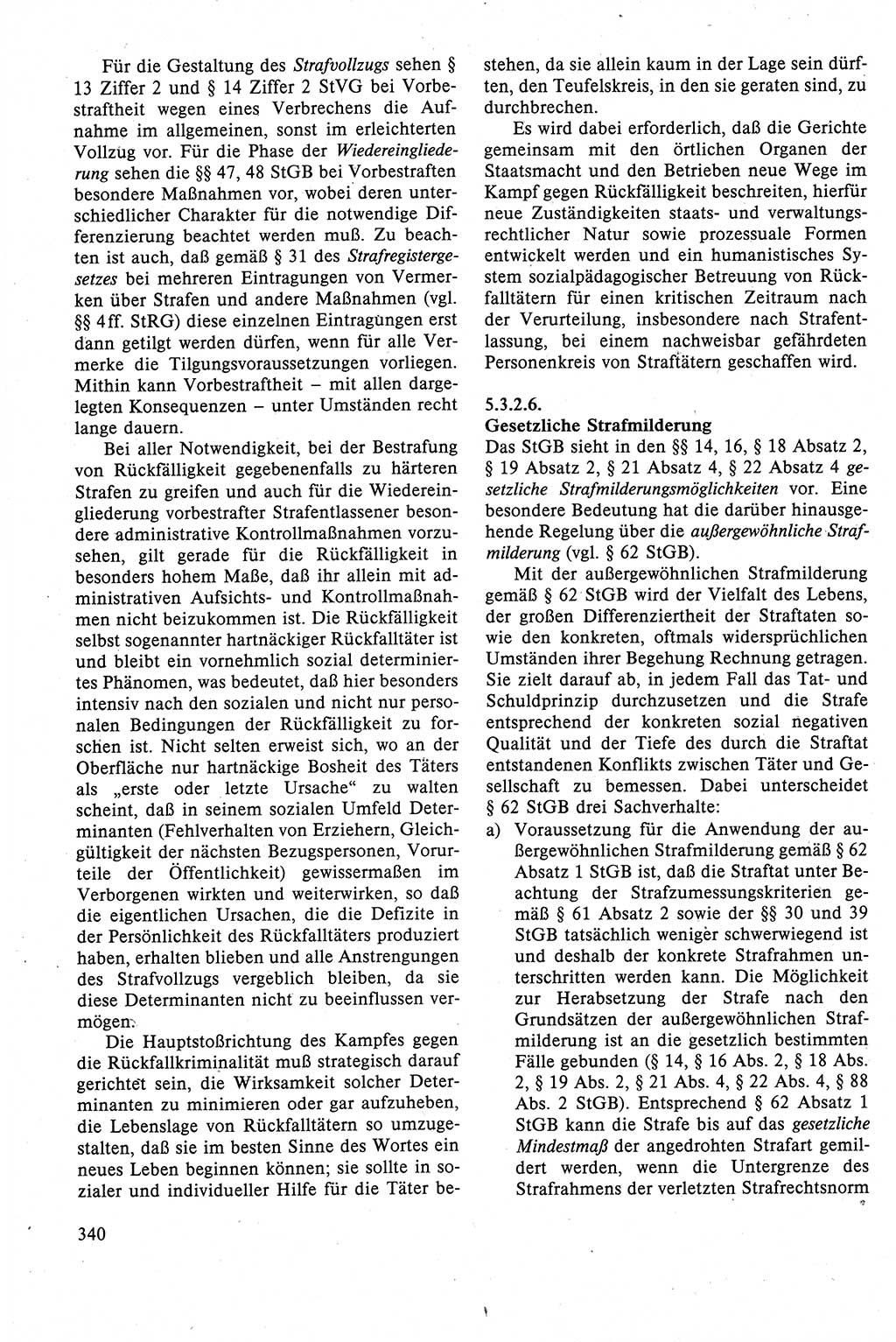 Strafrecht der DDR (Deutsche Demokratische Republik), Lehrbuch 1988, Seite 340 (Strafr. DDR Lb. 1988, S. 340)