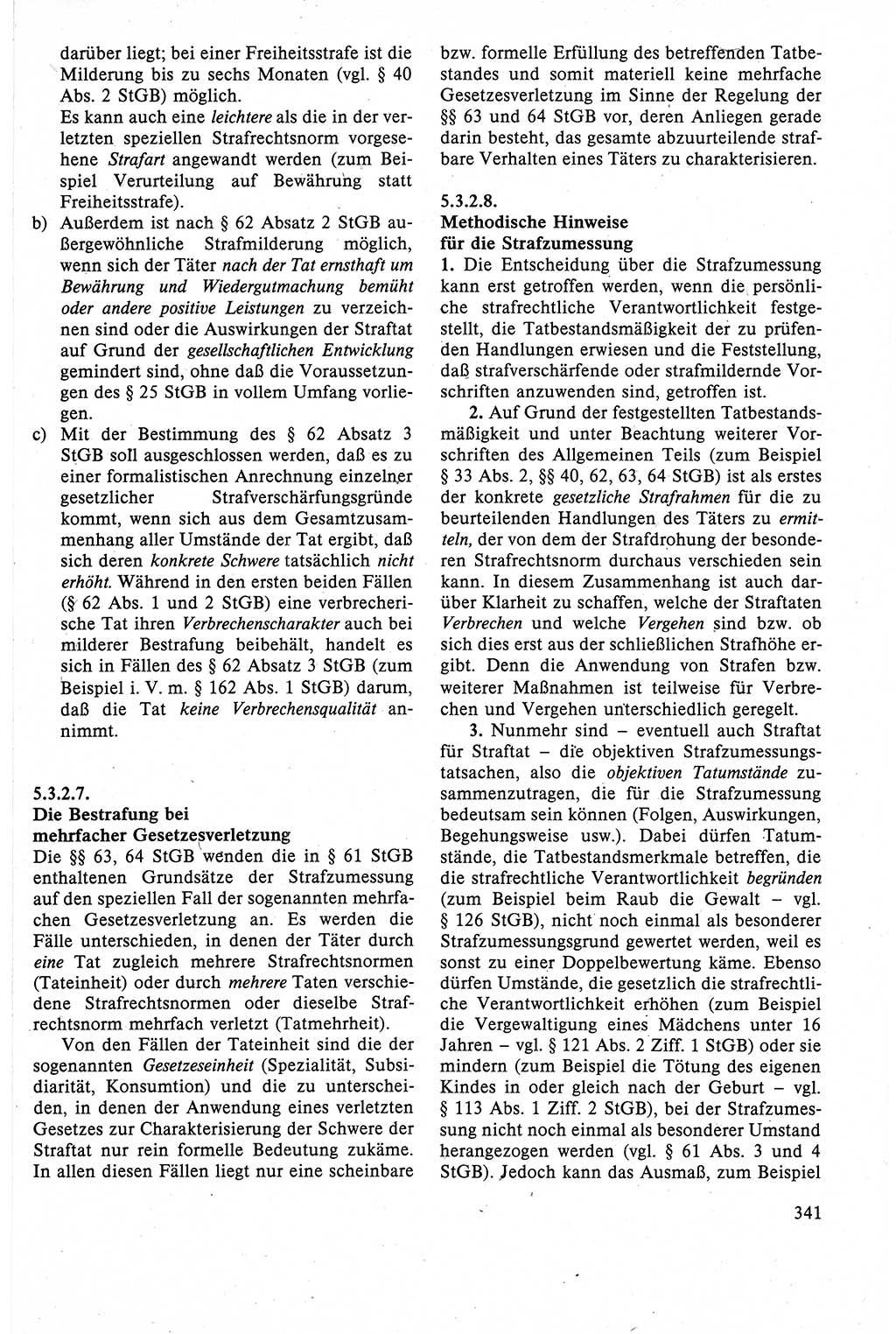 Strafrecht der DDR (Deutsche Demokratische Republik), Lehrbuch 1988, Seite 341 (Strafr. DDR Lb. 1988, S. 341)