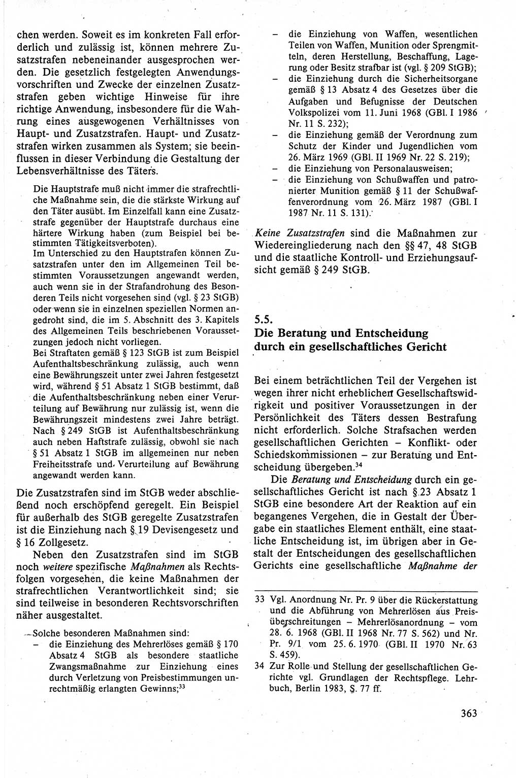 Strafrecht der DDR (Deutsche Demokratische Republik), Lehrbuch 1988, Seite 363 (Strafr. DDR Lb. 1988, S. 363)