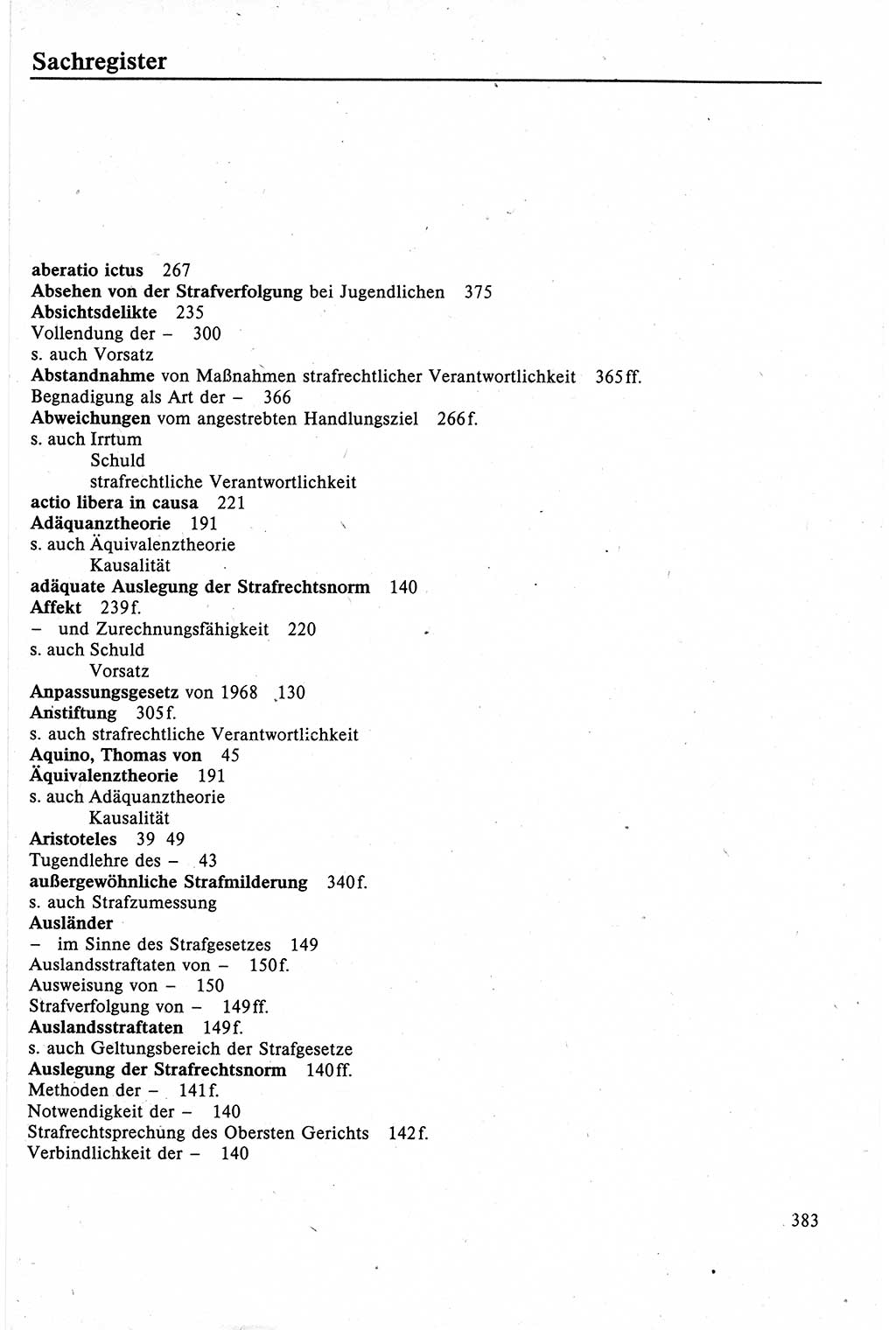 Strafrecht der DDR (Deutsche Demokratische Republik), Lehrbuch 1988, Seite 383 (Strafr. DDR Lb. 1988, S. 383)